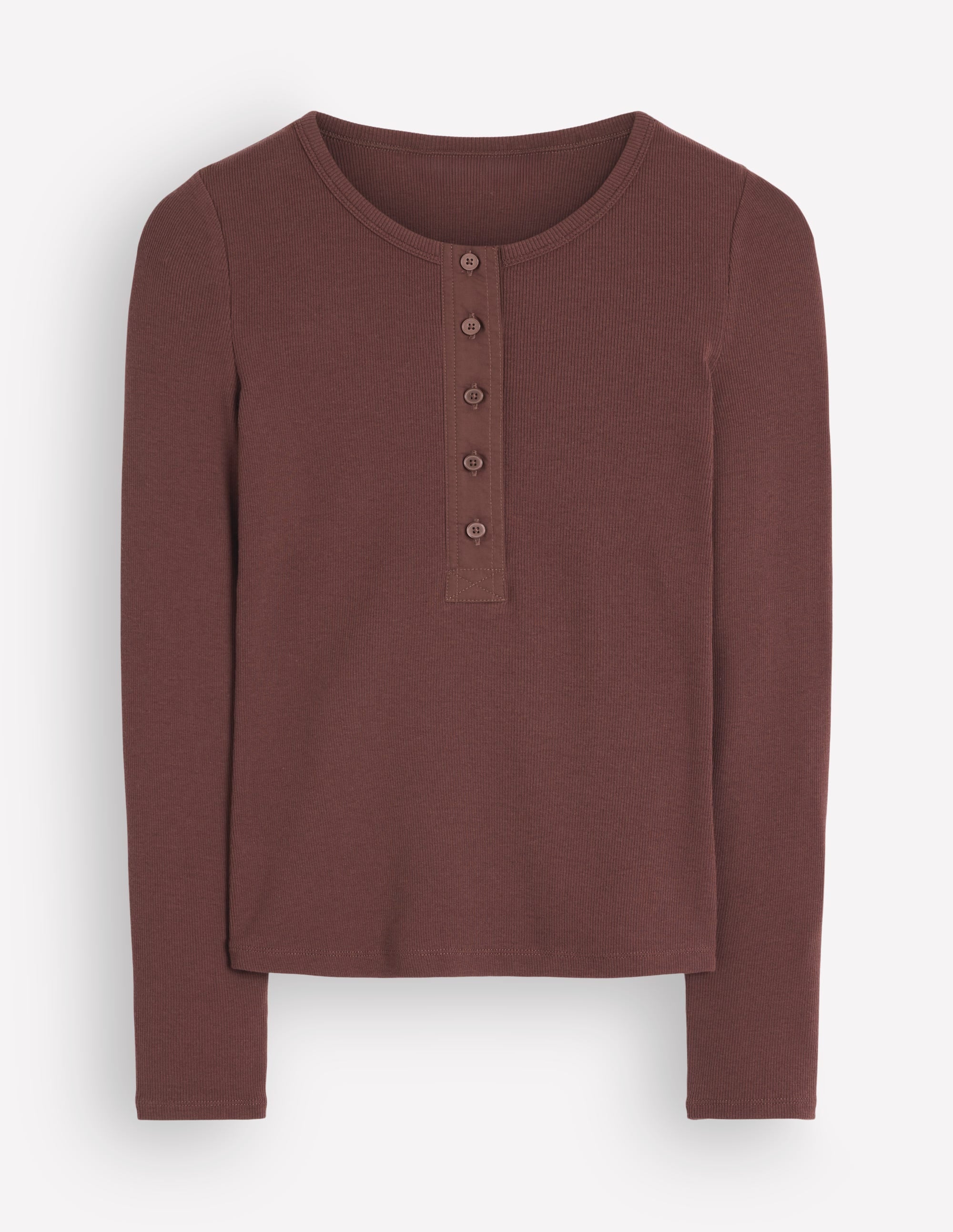 Ribbed Long Sleeve Henley-Fudgesickle - Image 5