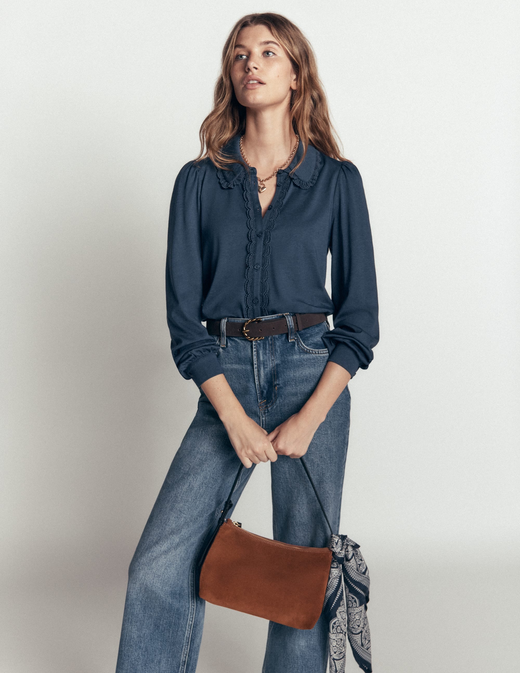 Lace Frill Blouse-Moonlit Ocean - Image 5