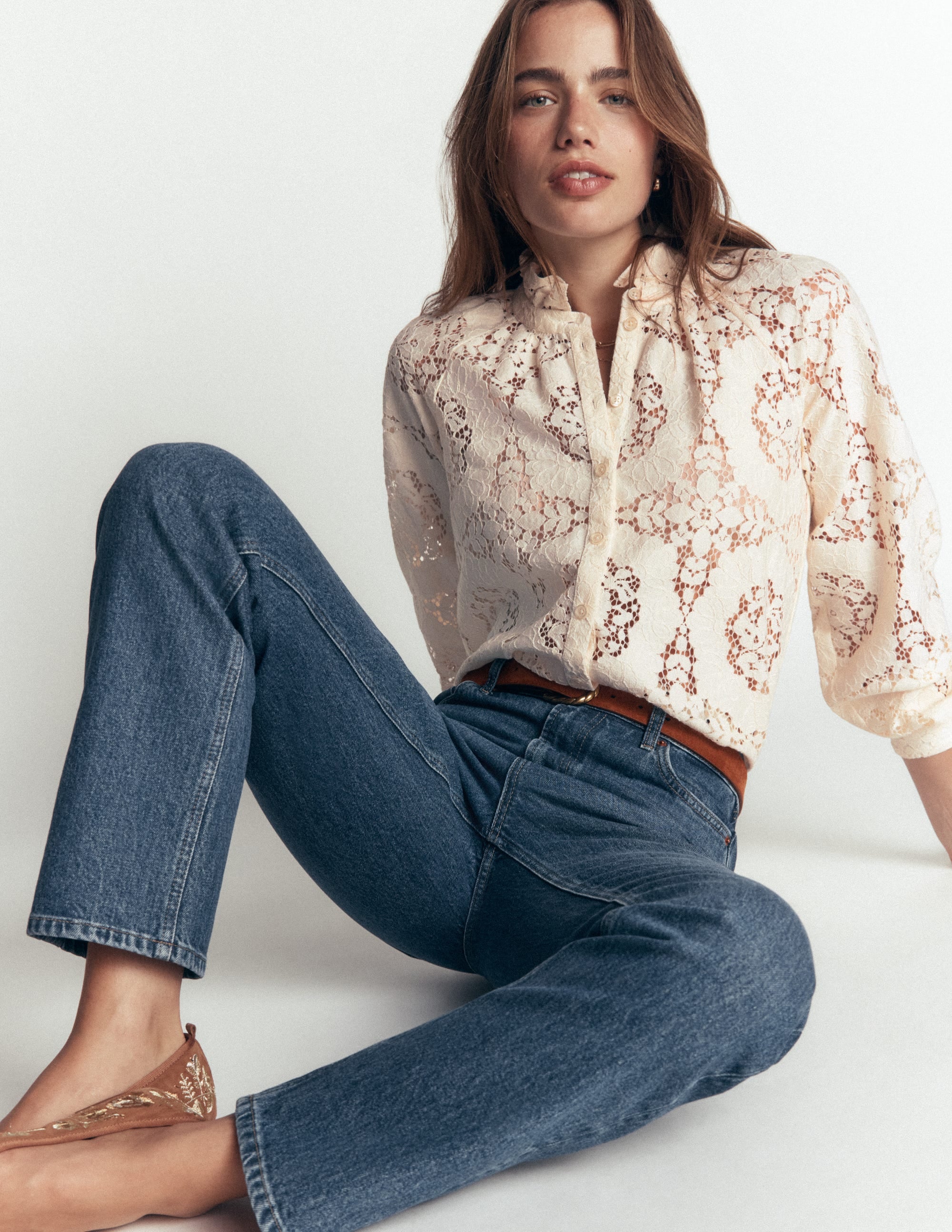 Erica Lace Top-Ivory - Image 1