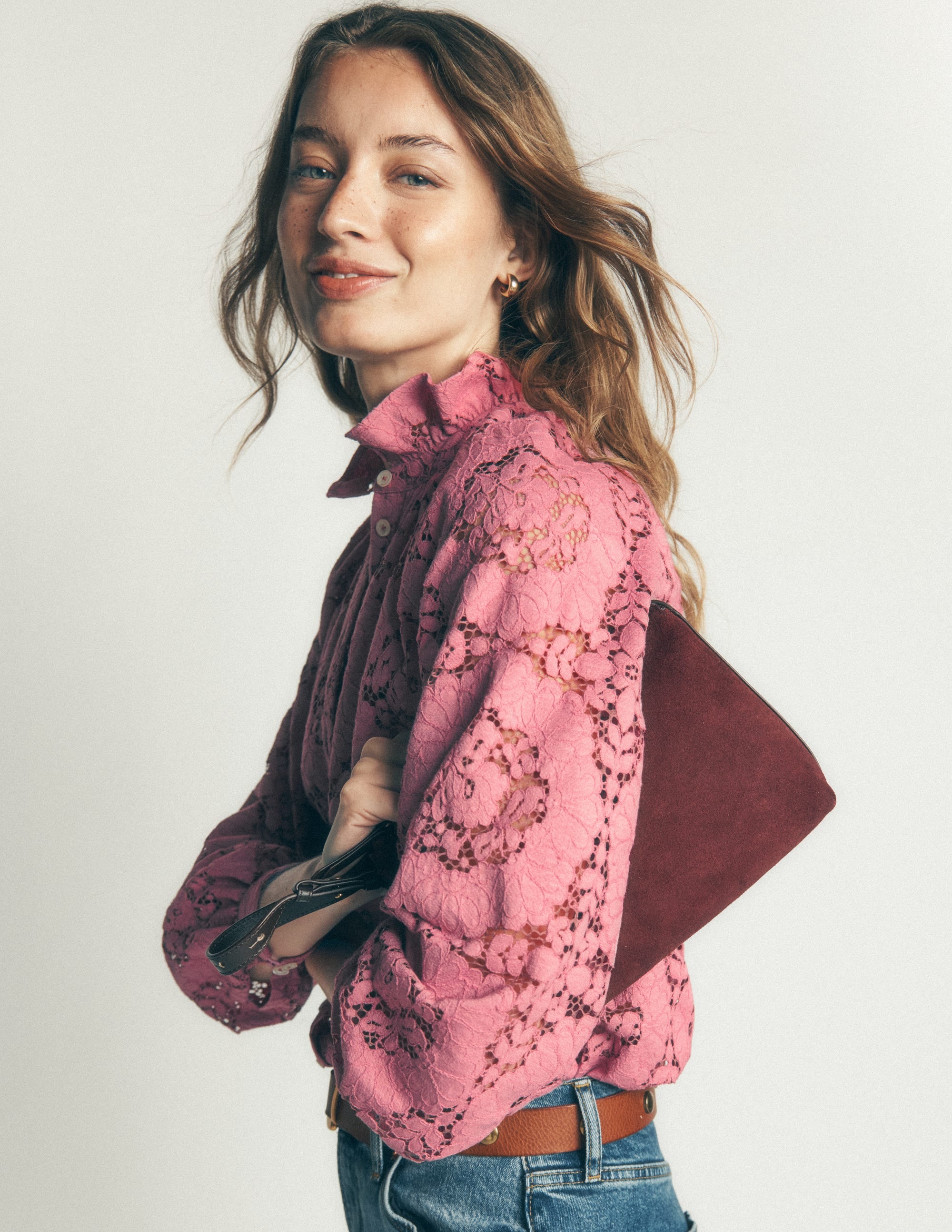 Erica Lace Top-Heather Rose - Image 2