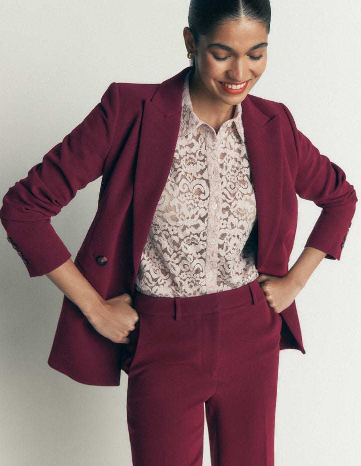 Keswick Double Breasted Blazer-Deep Wisteria