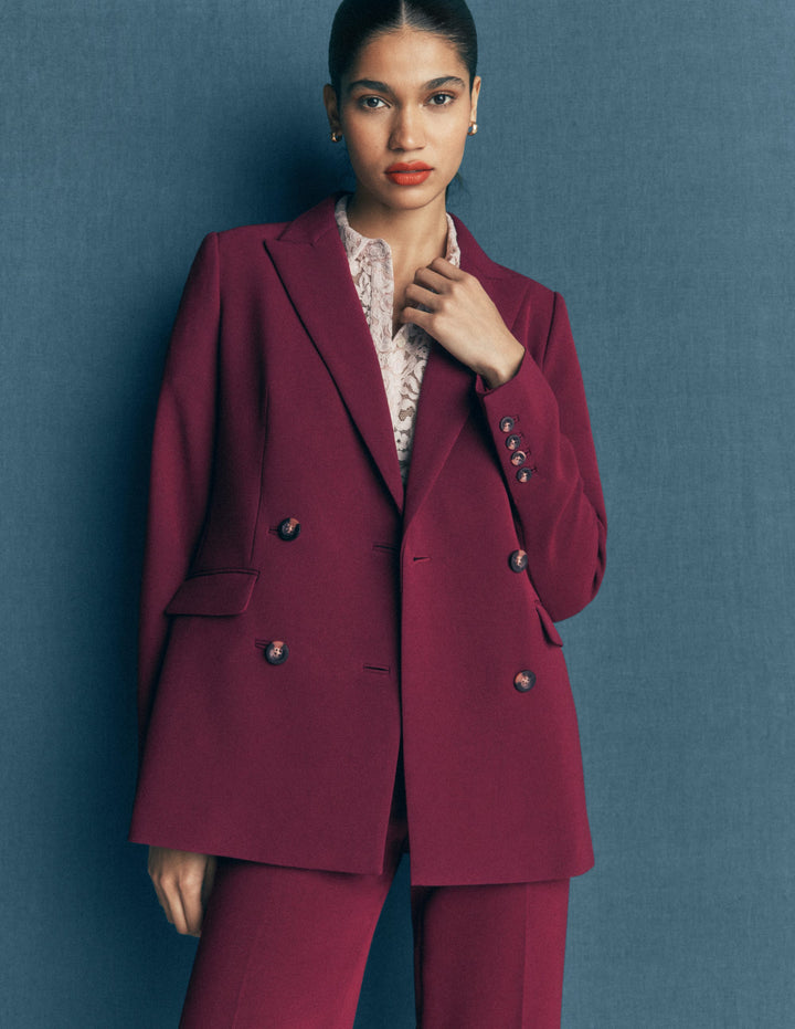 Keswick Double Breasted Blazer-Deep Wisteria