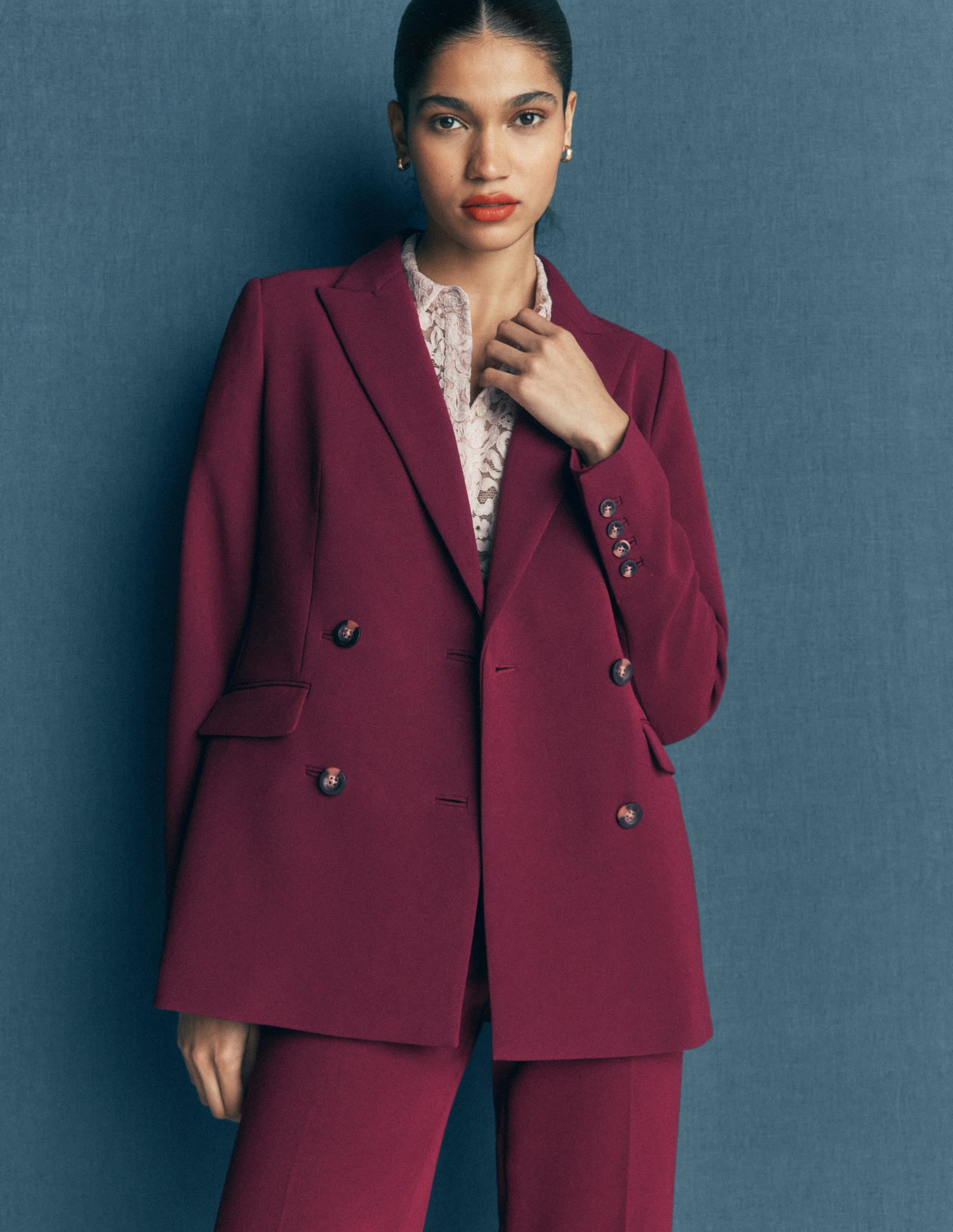 Keswick Double Breasted Blazer-Deep Wisteria - Image 4