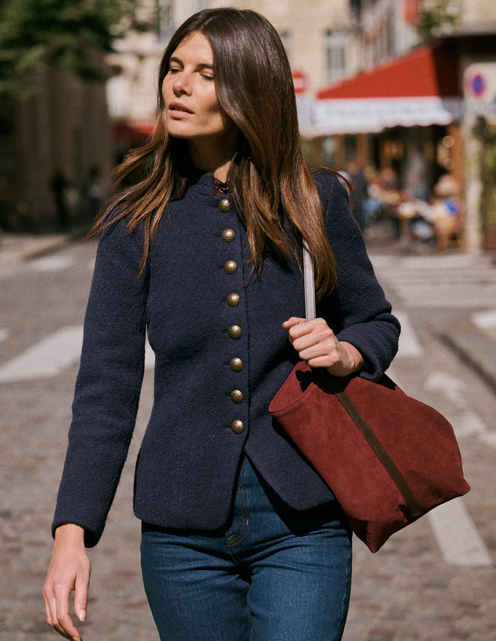 Hereford Boiled Wool Jacket-Navy