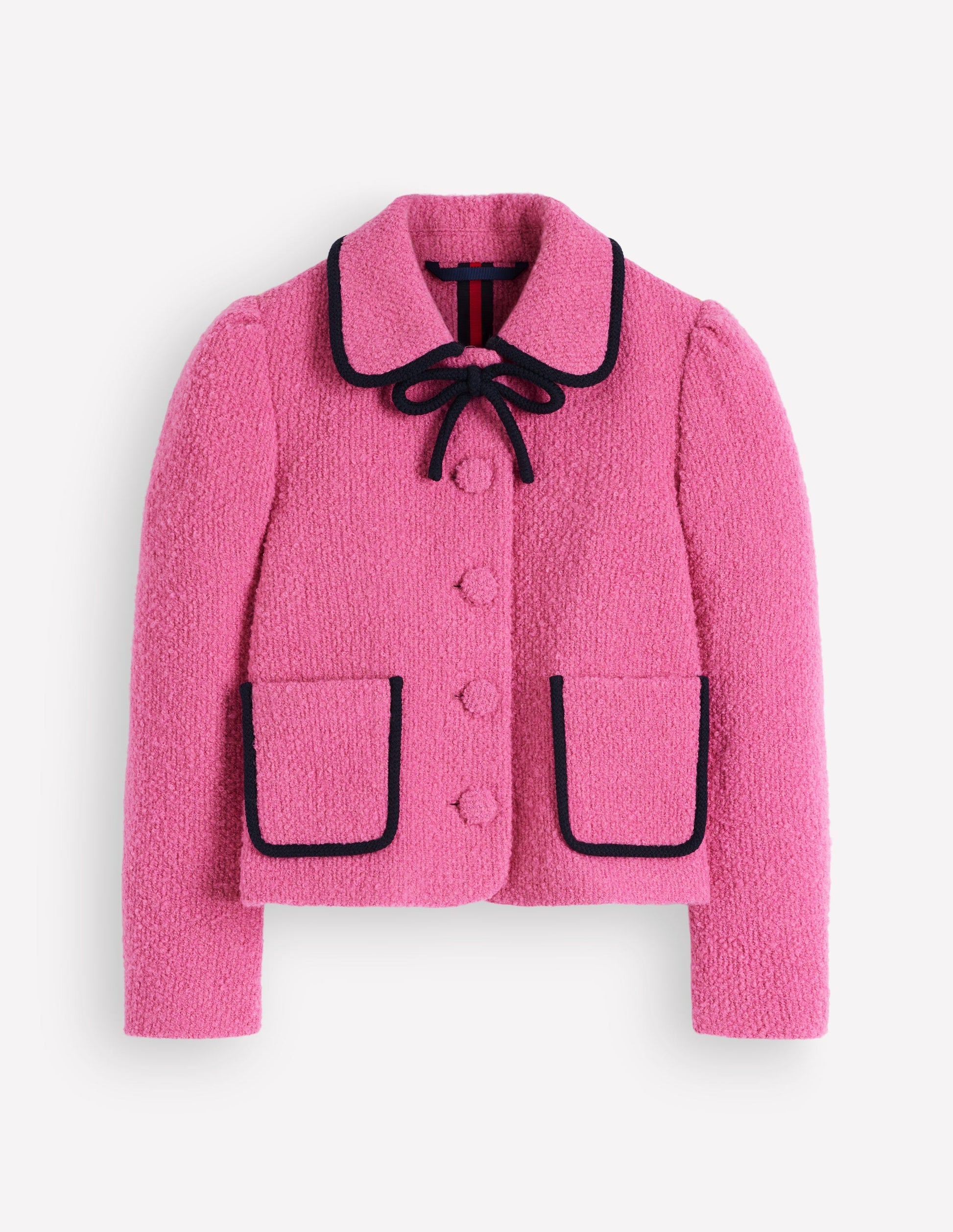 Branscombe Wool Bow Jacket-Pink Solid-7