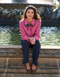 Branscombe Bow Jacket-Pink Solid