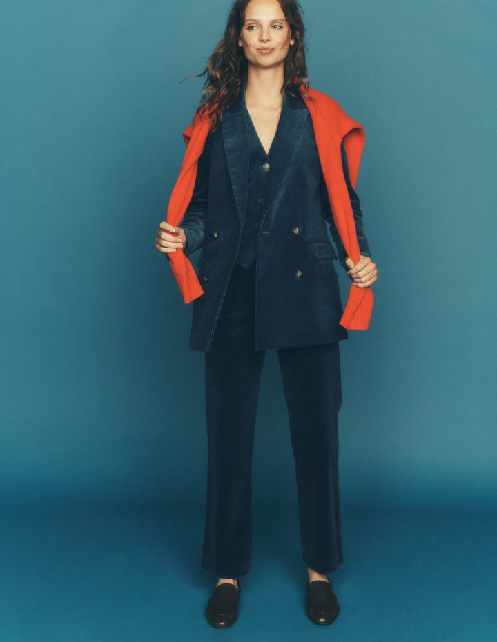 Keswick Cord Blazer-Storm Blue