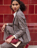 Stamford Tailored Blazer-Navy, Camel Tram Stripe