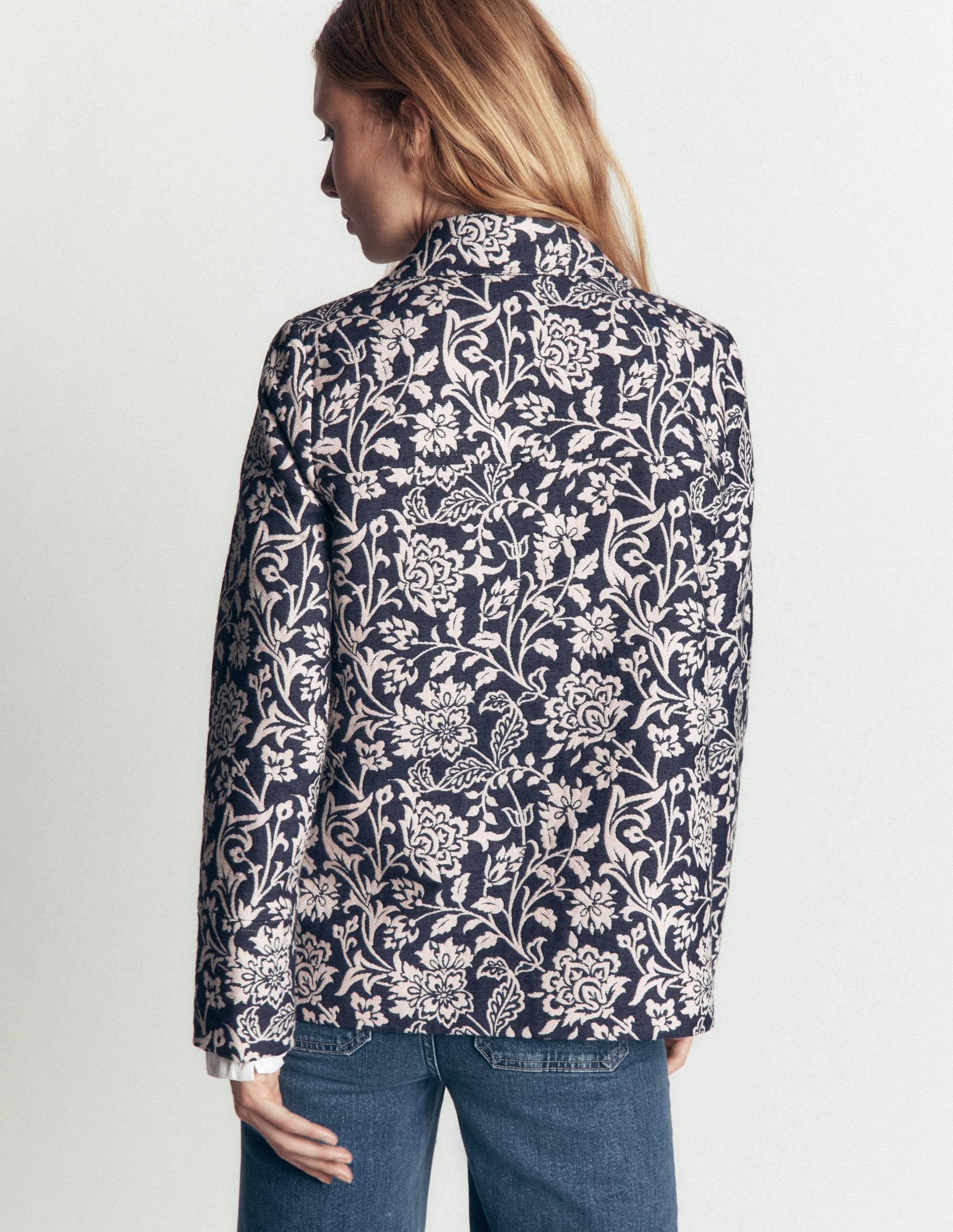 Fife Jacquard Chore Jacket-Navy - Image 5
