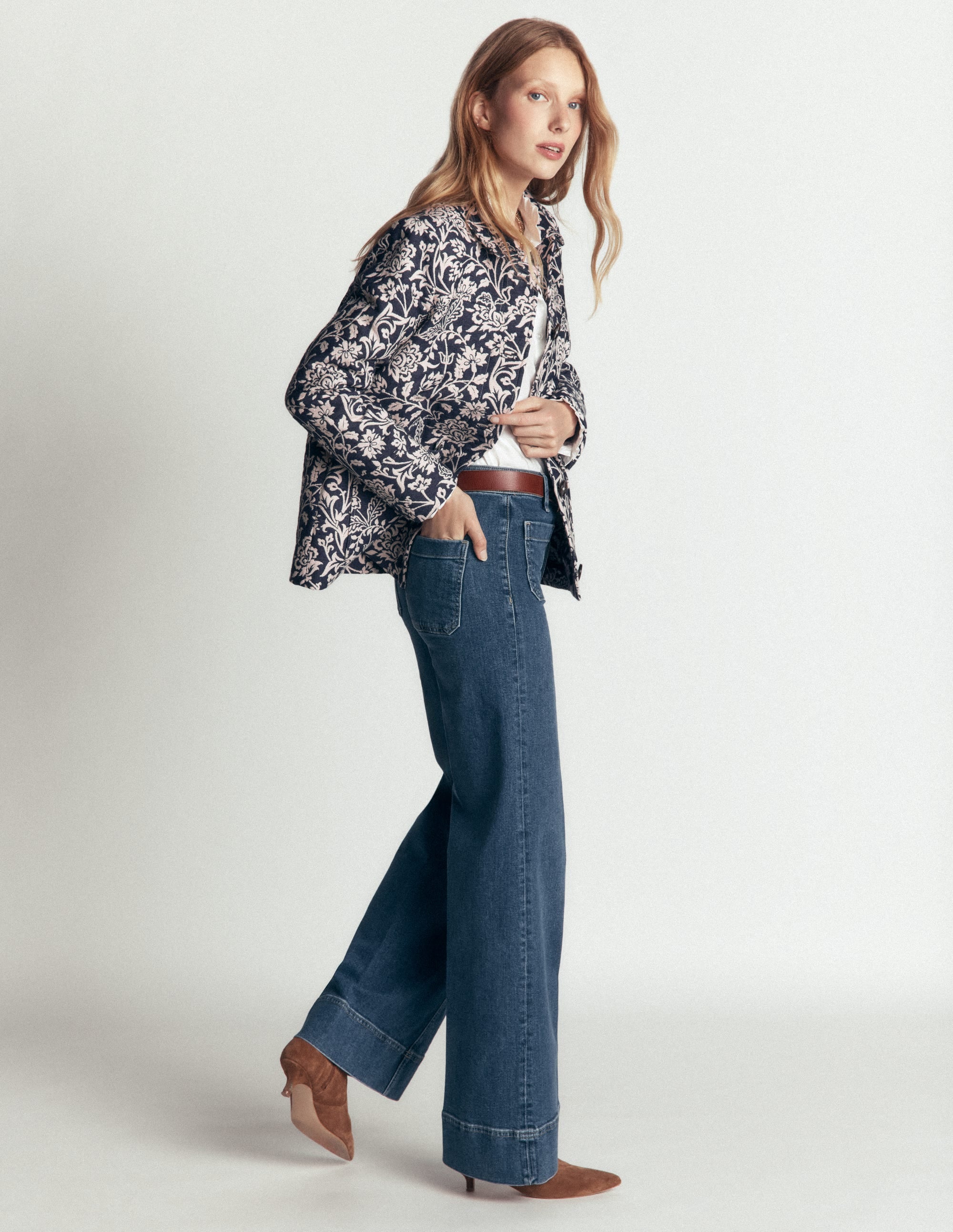 Fife Jacquard Chore Jacket-Navy - Image 6