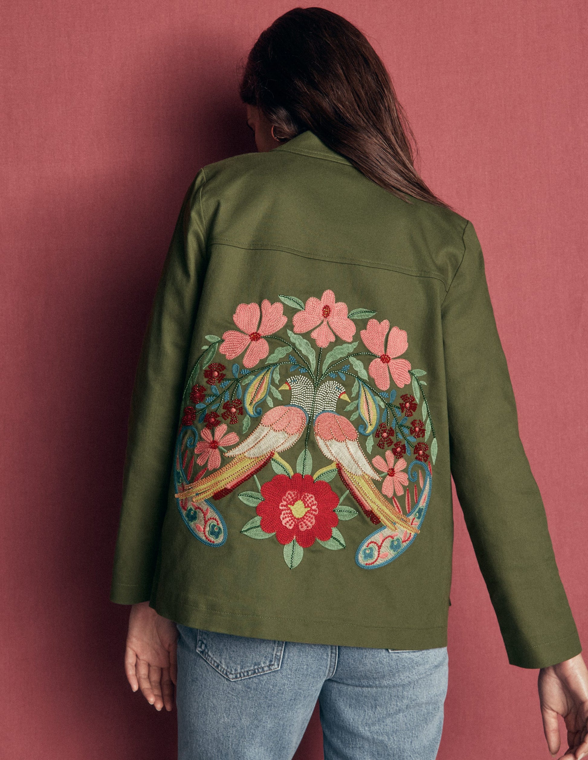 Fife Cotton Chore Jacket-Khaki Embellished-3