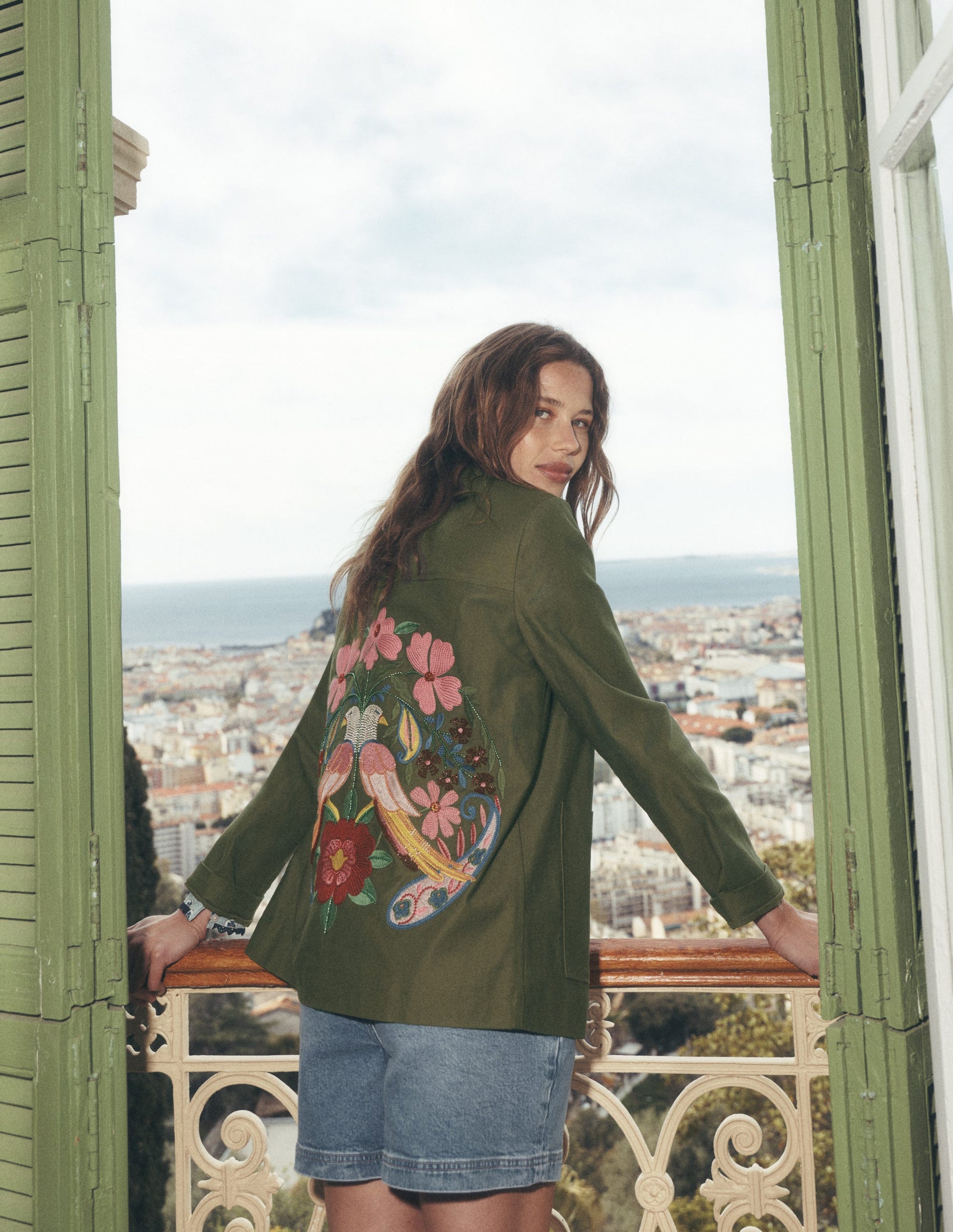 Fife Cotton Chore Jacket-Khaki Embellished-8