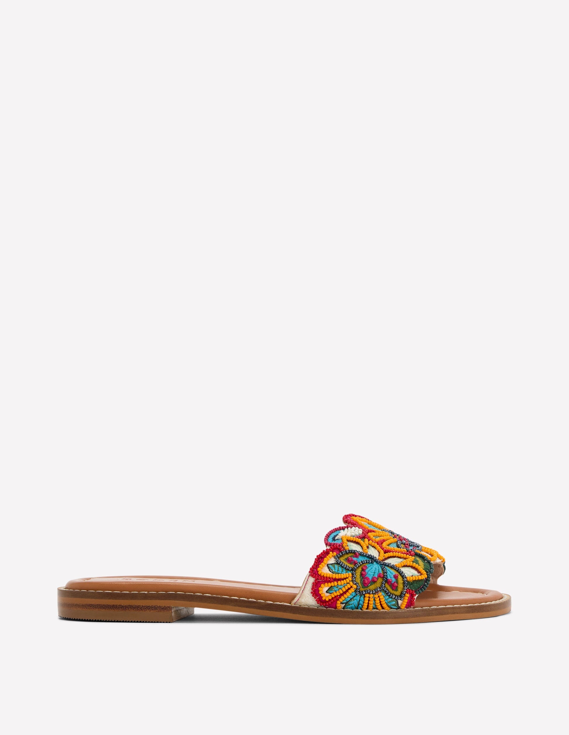 Beaded Flower Flat Sandal-Floral Multi Embroidery-1