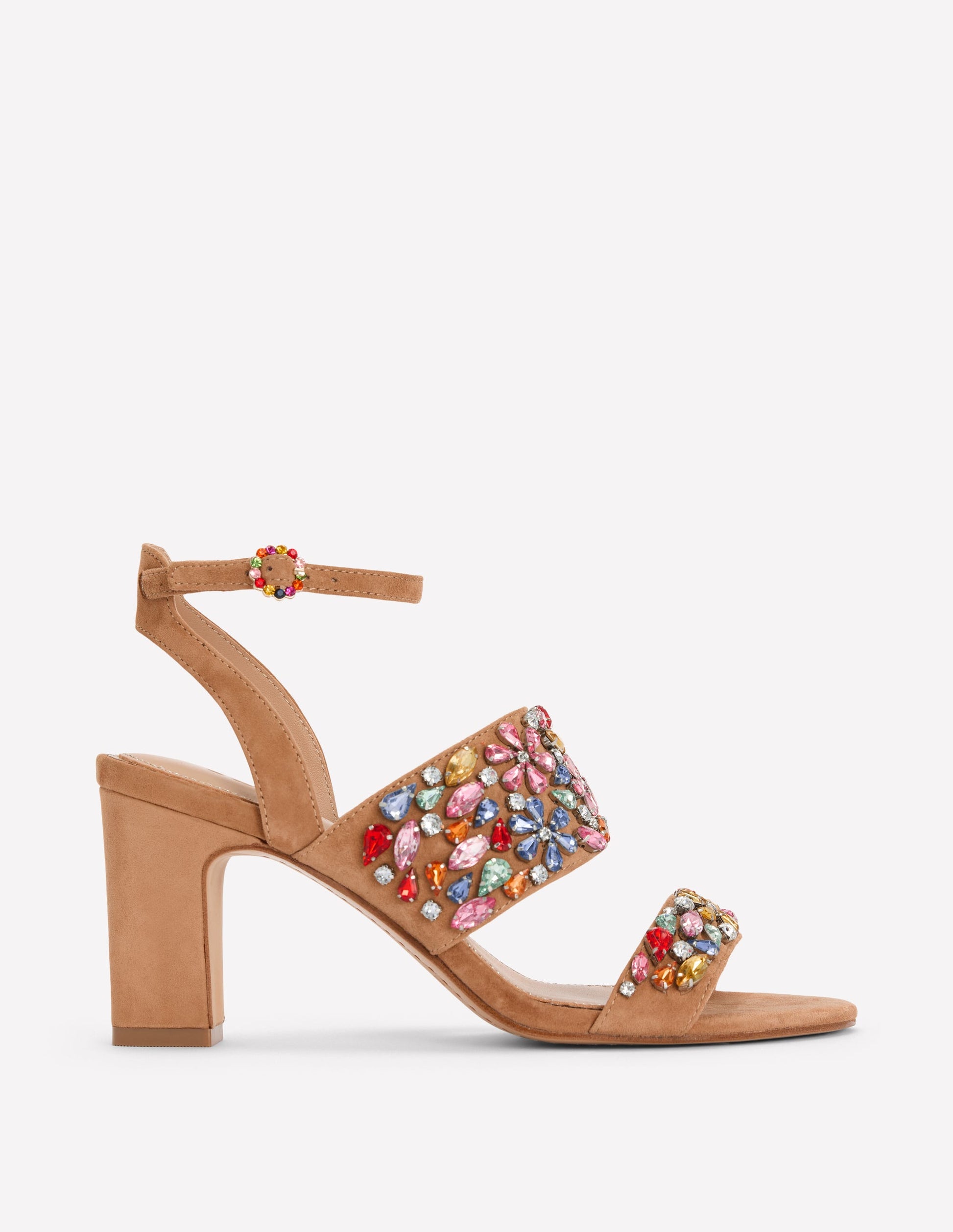 Embellished Block Heel Sandal-Tan Embellished-1