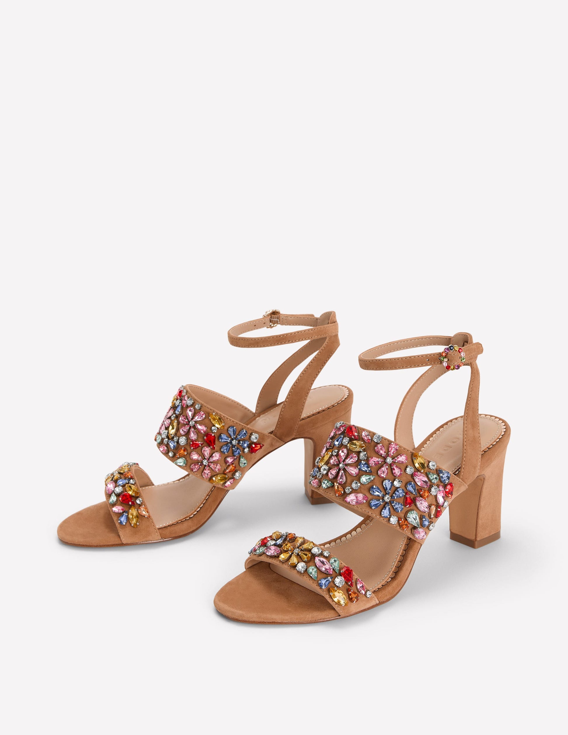 Embellished Block Heel Sandal-Tan Embellished-3
