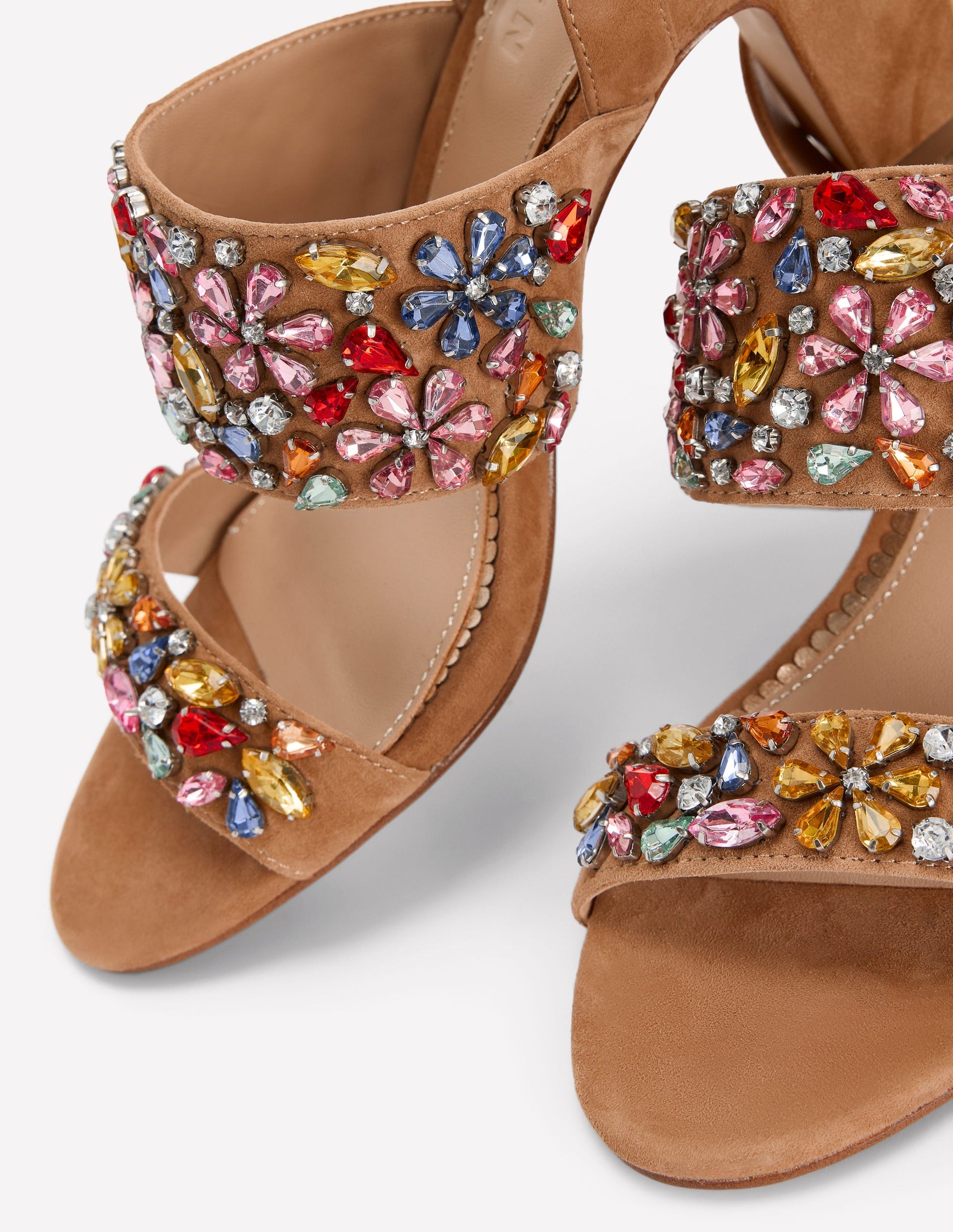 Embellished Block Heel Sandal-Tan Embellished-4