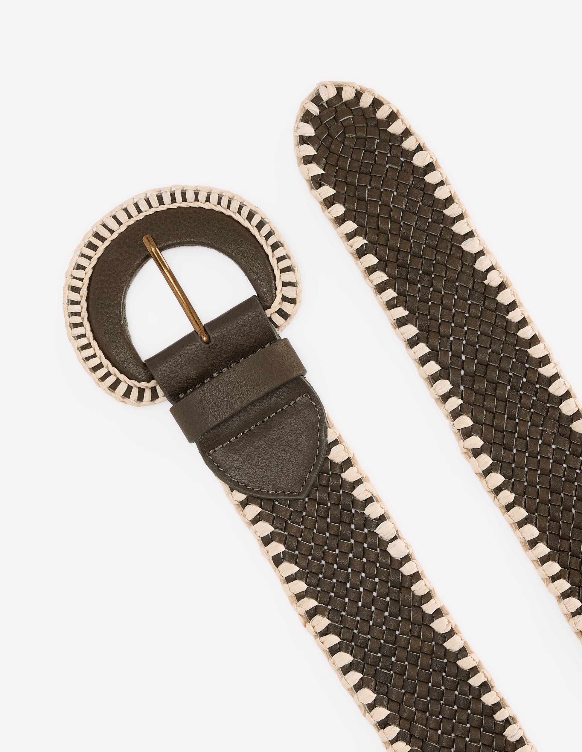 Woven Stitch Belt-Woodland Green-3