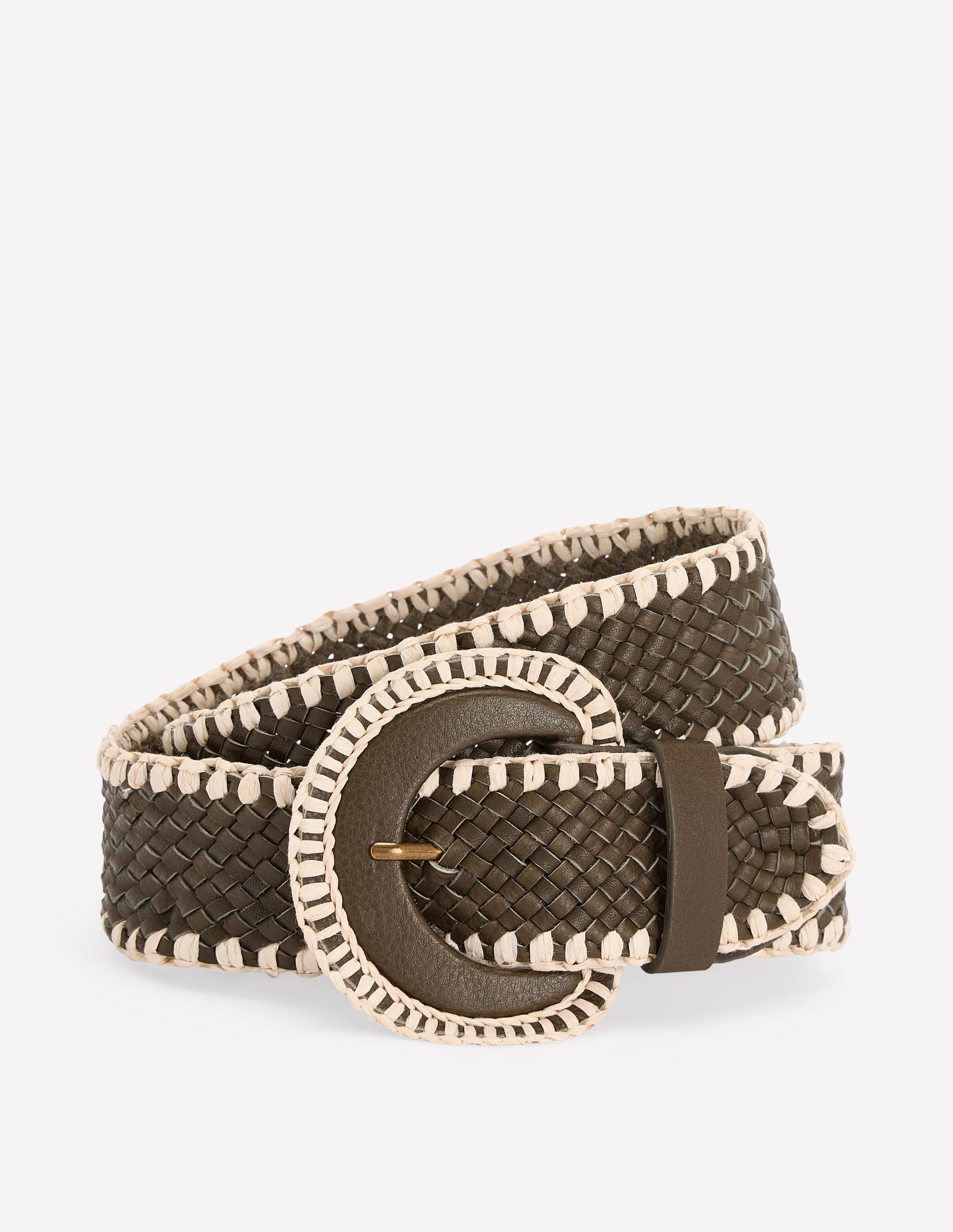Woven Stitch Belt-Woodland Green-2