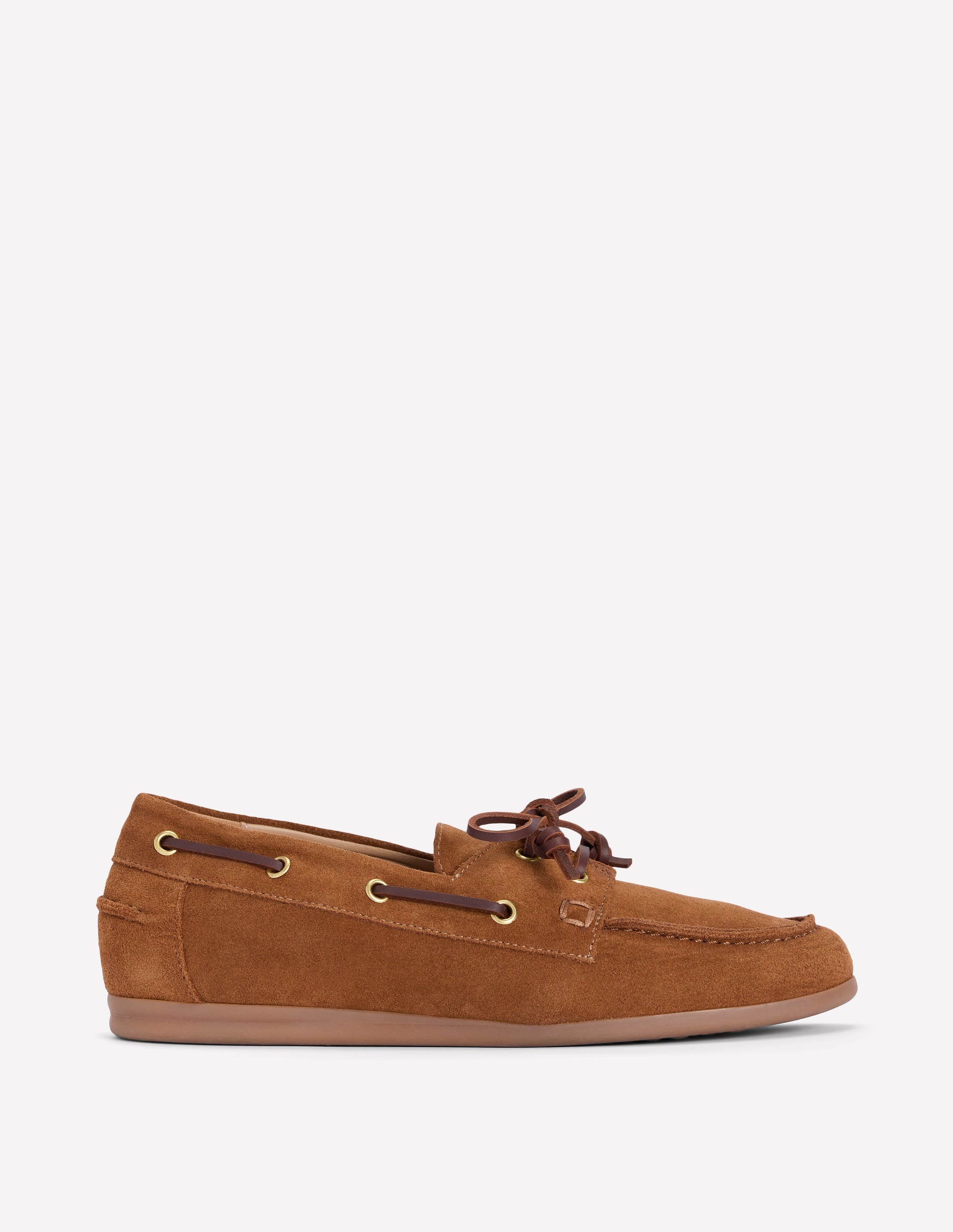 Lace-Up Boat Shoes-Tan - Image 1