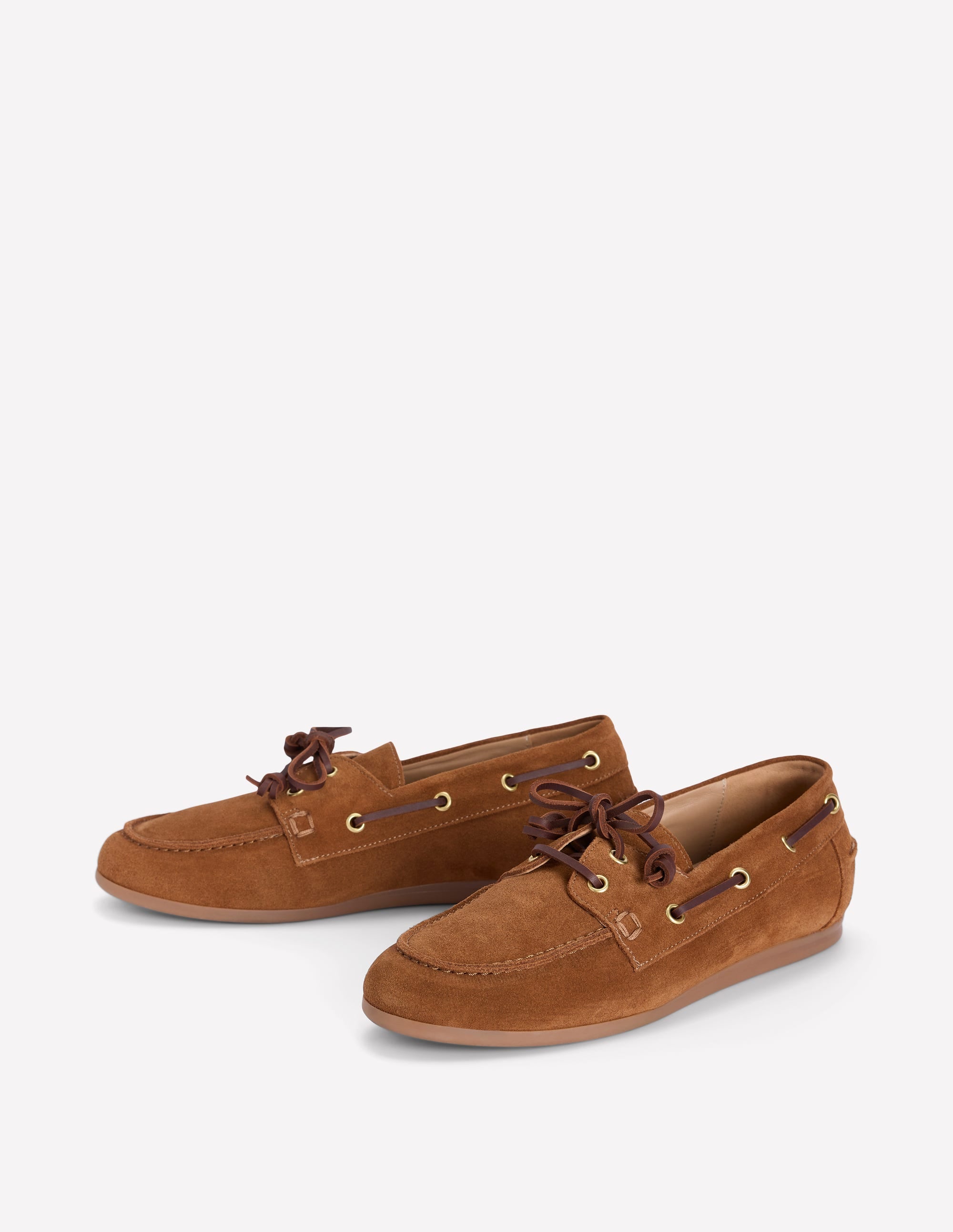 Lace-Up Boat Shoes-Tan - Image 4