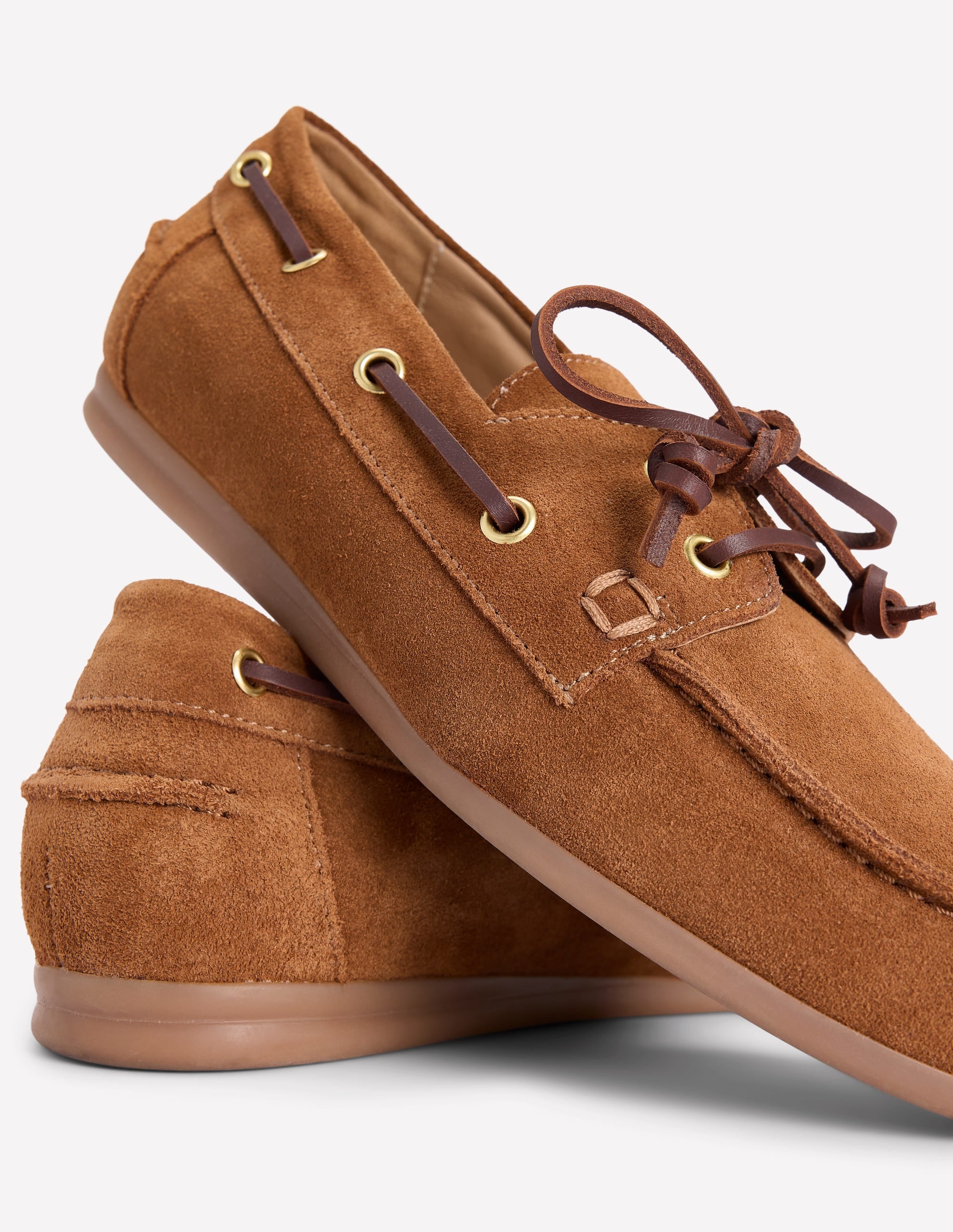 Lace-Up Boat Shoes-Tan - Image 5