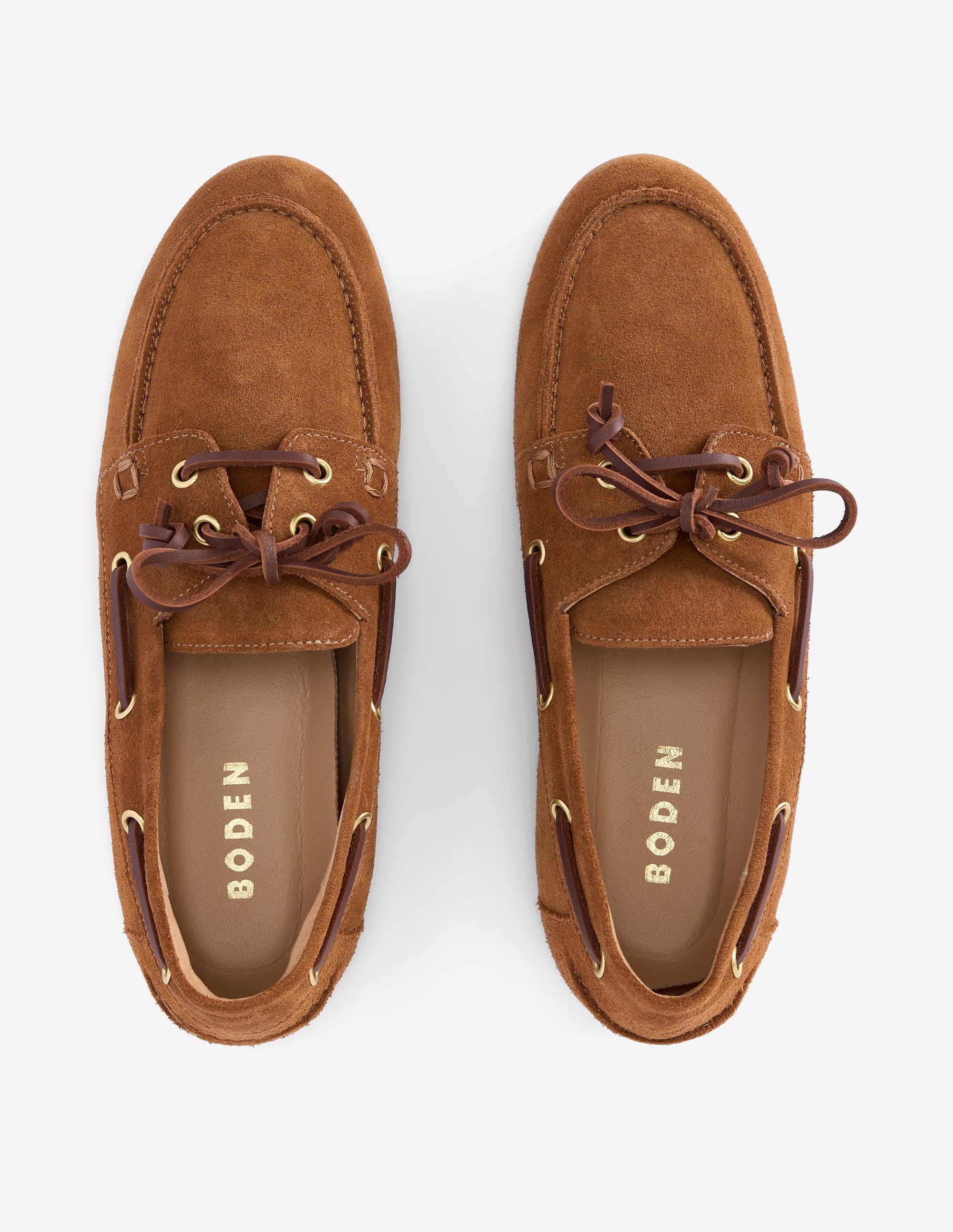 Lace-Up Boat Shoes-Tan - Image 6
