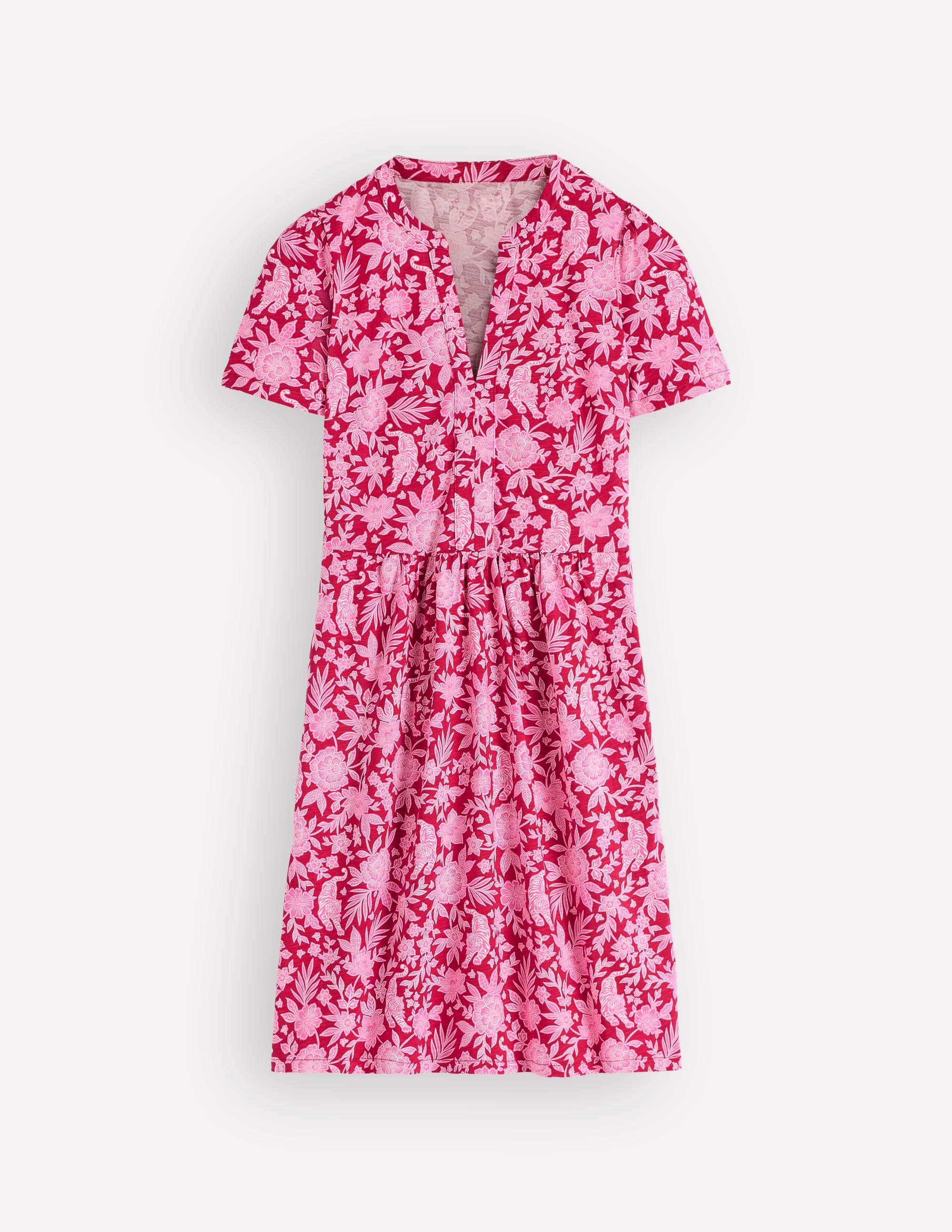 Naomi Short Sleeve Dress-Pomegranate, Tigers Paradise - Image 5