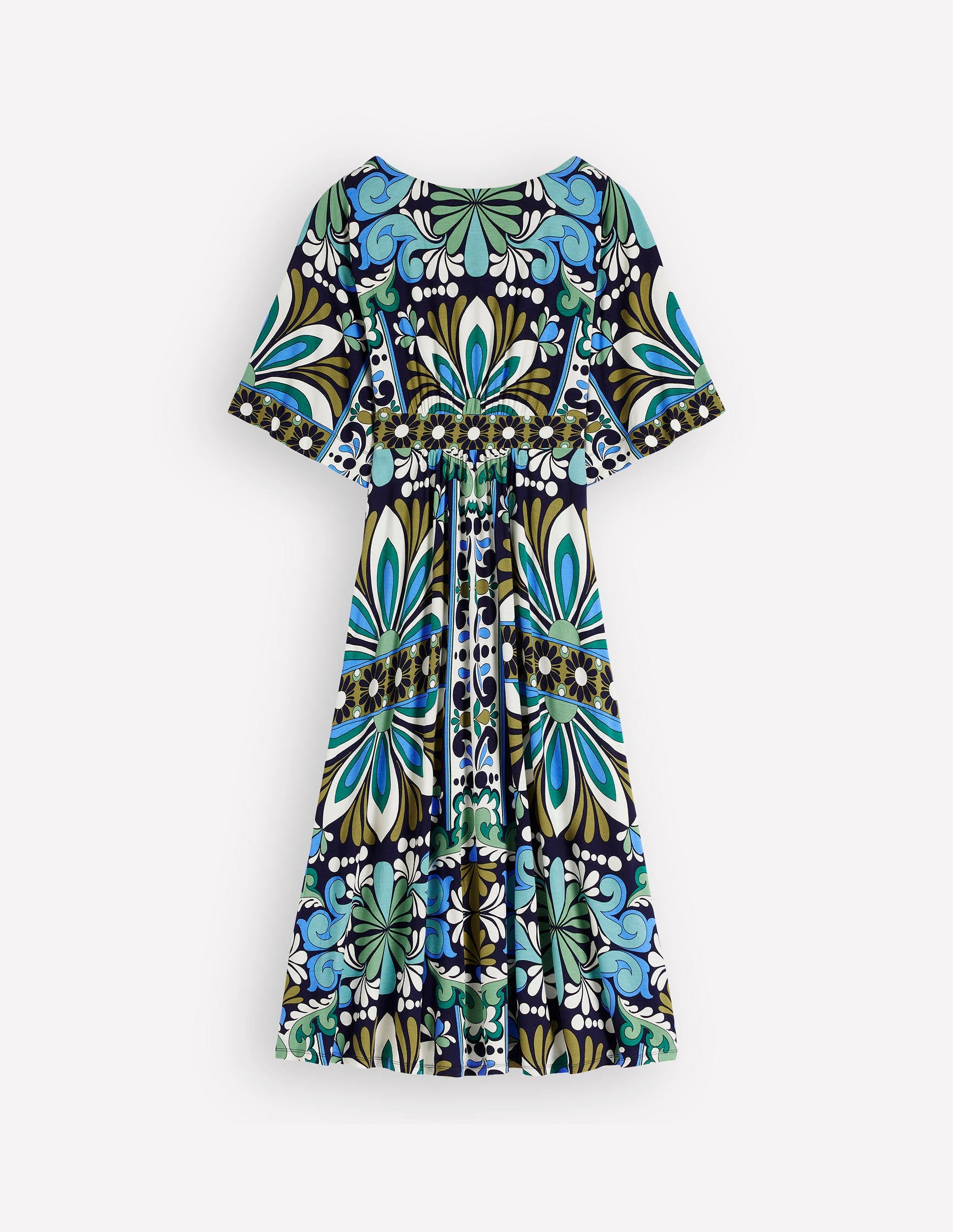Imelda Kimono Jersey Dress-Navy, Bloom Tapestry - Image 10