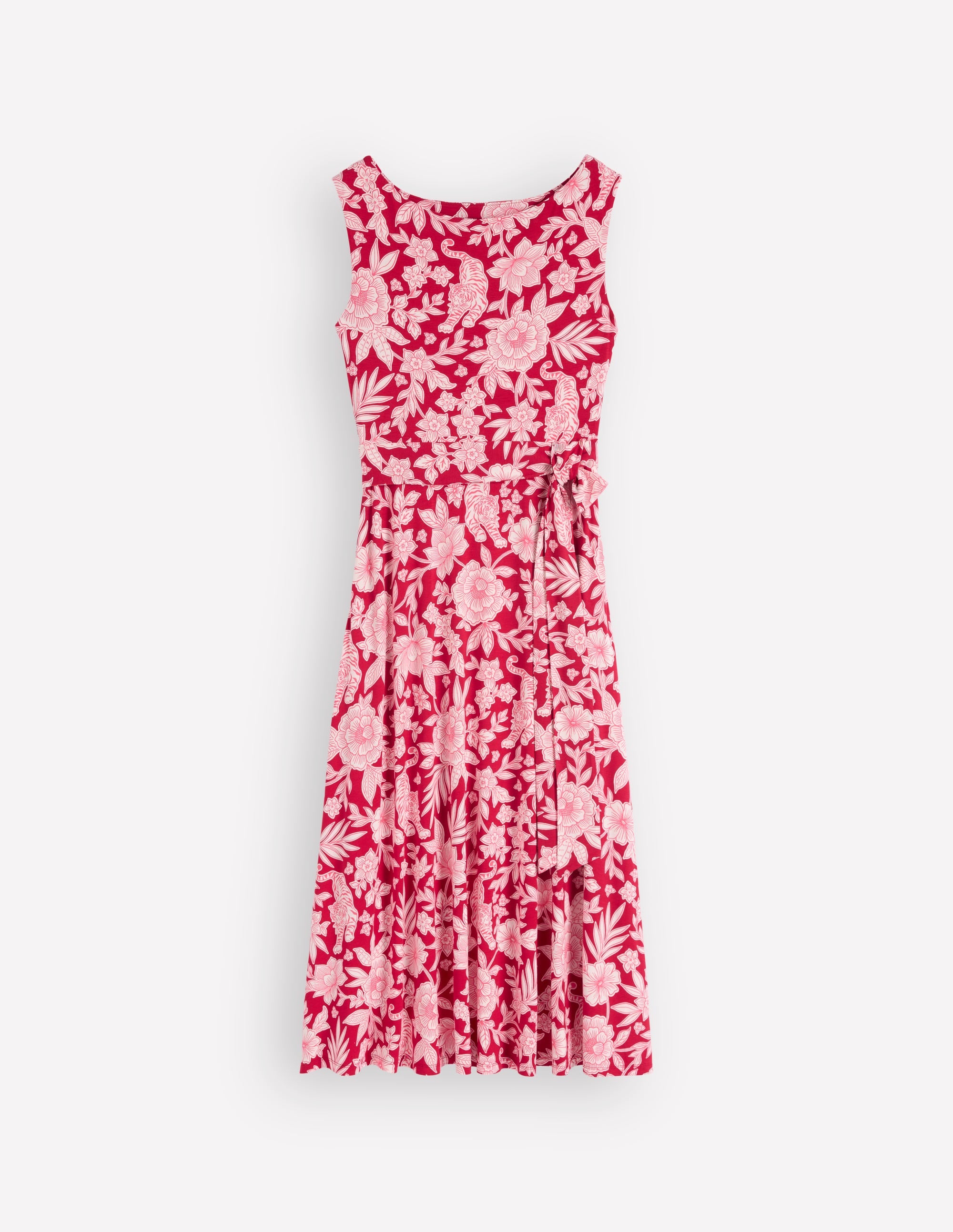 Tamsin Jersey Midi Dress-Spicy Red, Tigers Paradise - Image 5