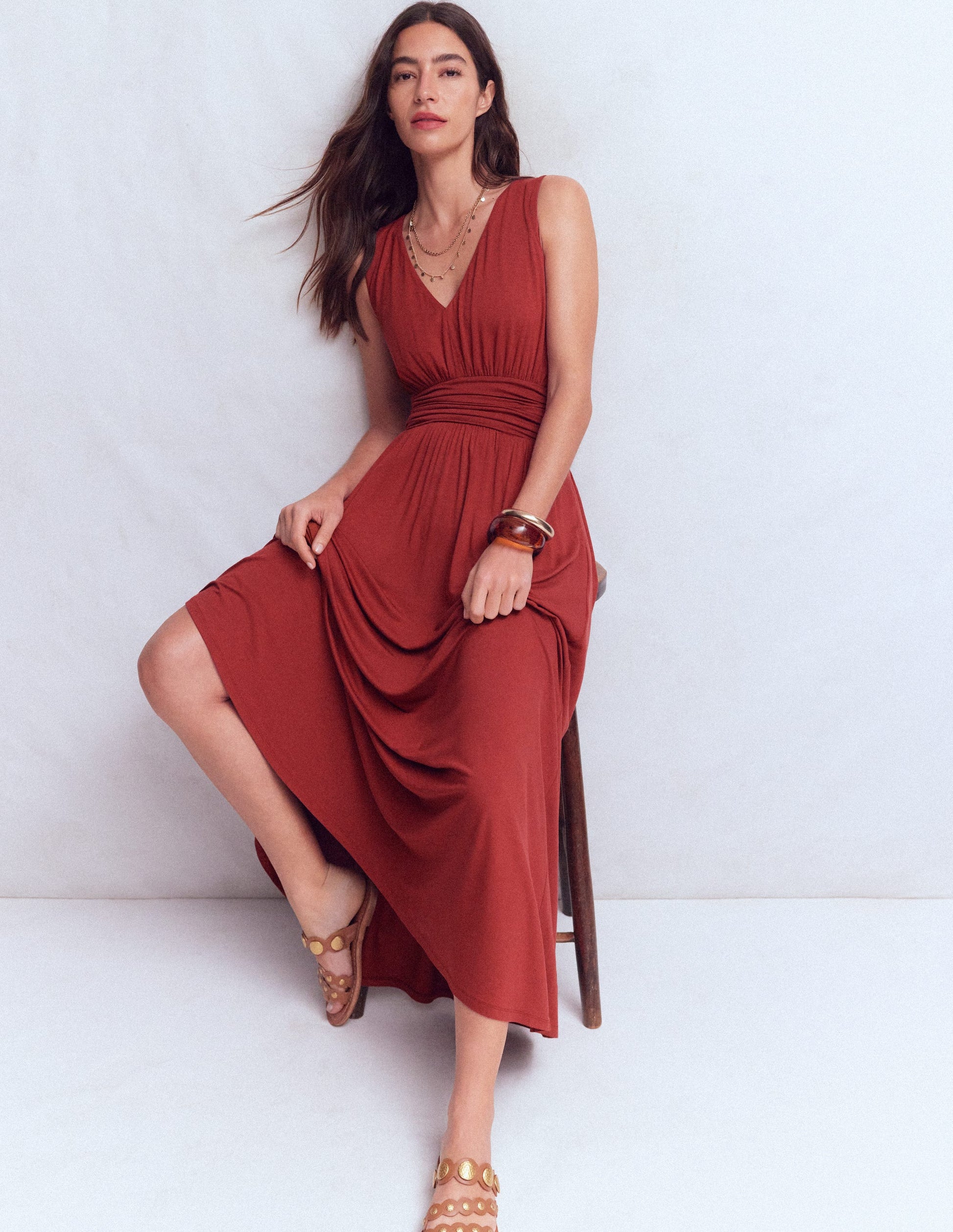 Elodie Jersey Maxi Dress-Rich Chestnut-2