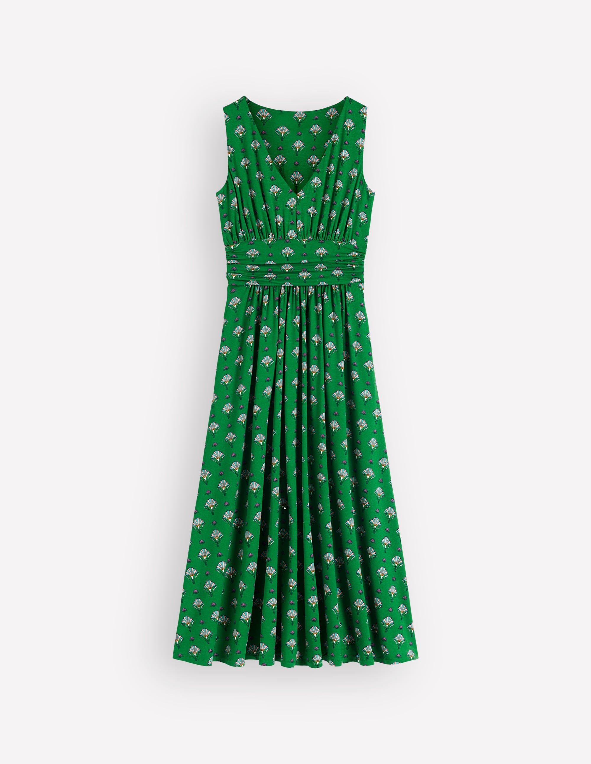 Elodie Jersey Maxi Dress-Green, Ornamental Floweret - Image 7