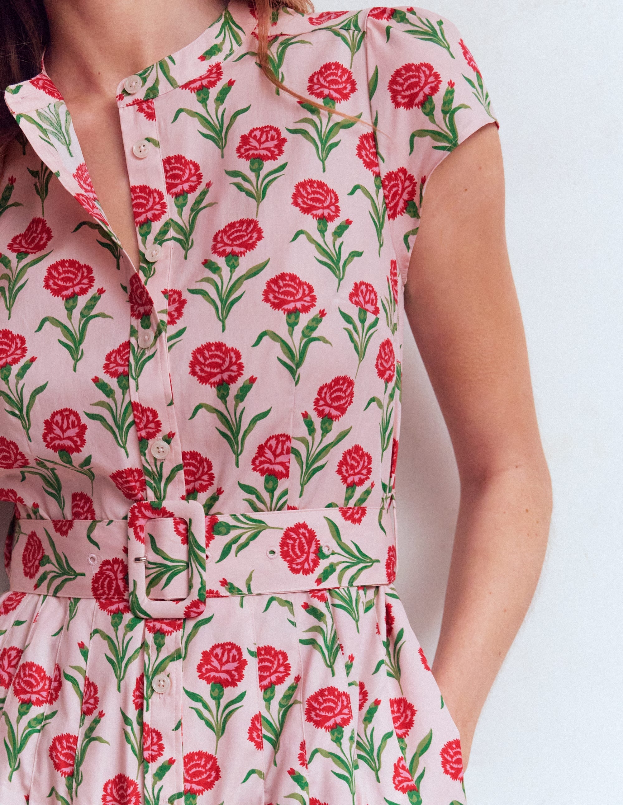 Arabella Cotton Maxi Dress-Pink Carnation Stem - Image 2