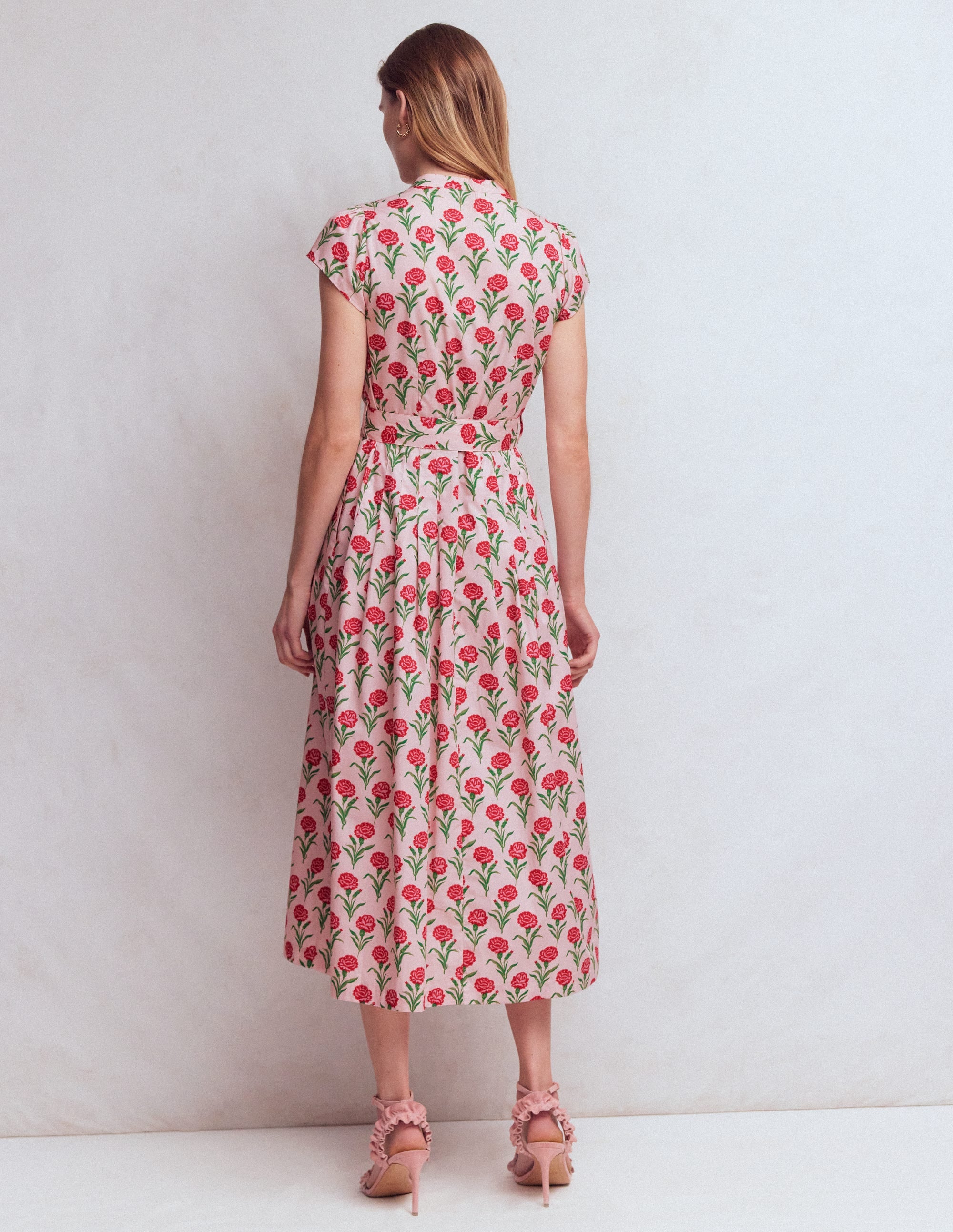 Arabella Cotton Maxi Dress-Pink Carnation Stem - Image 3