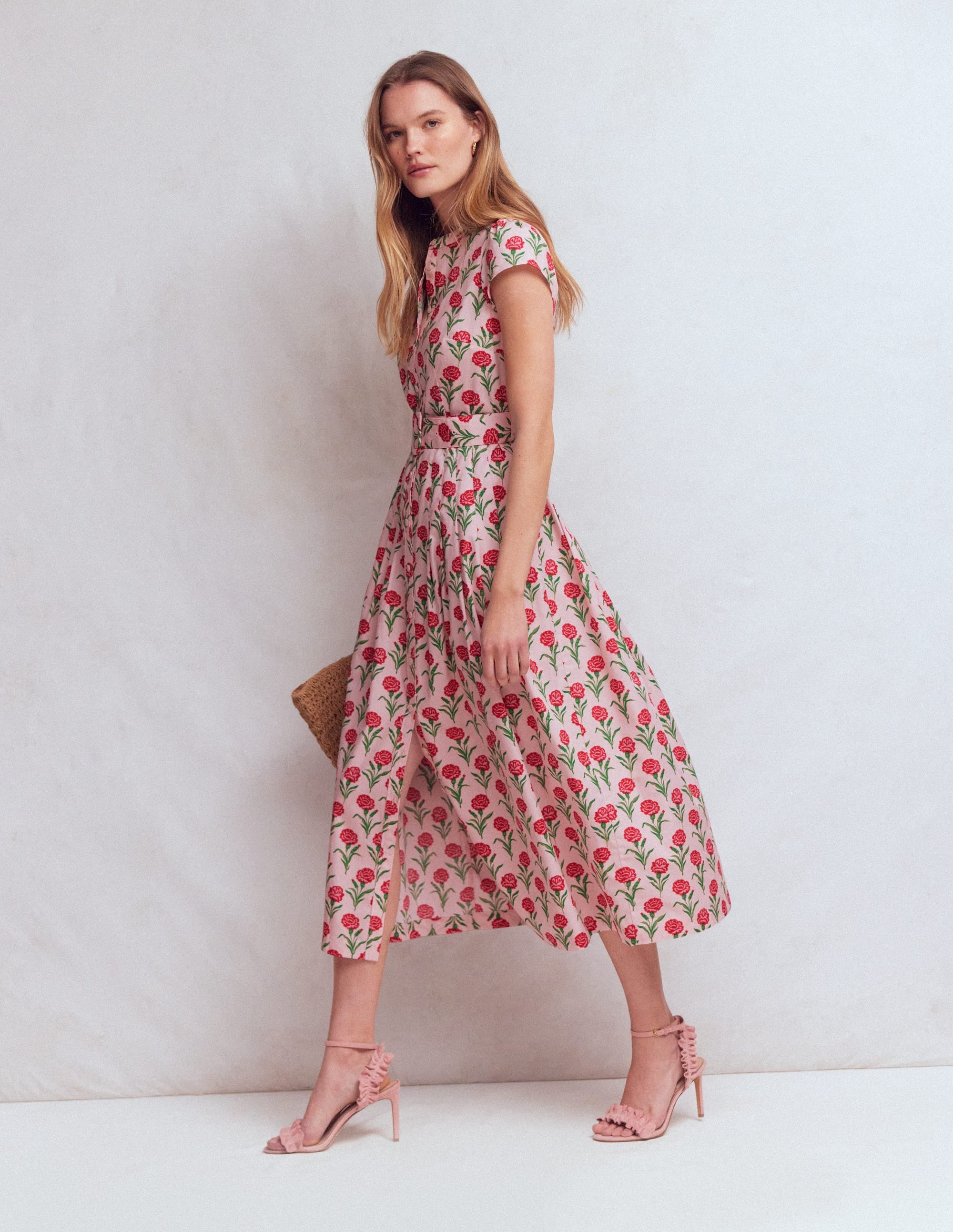 Arabella Cotton Maxi Dress-Pink Carnation Stem - Image 4