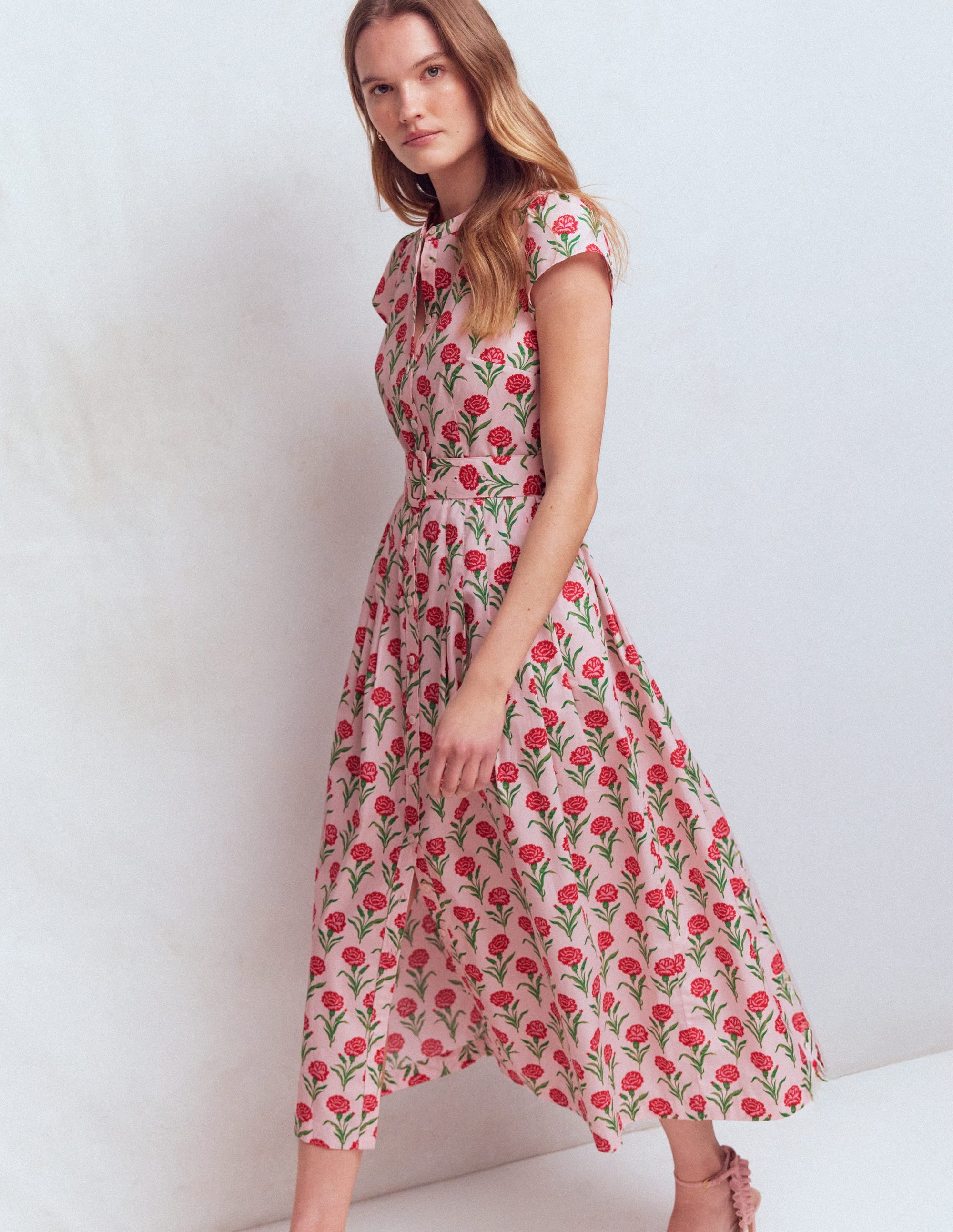 Arabella Cotton Maxi Dress-Pink Carnation Stem - Image 5