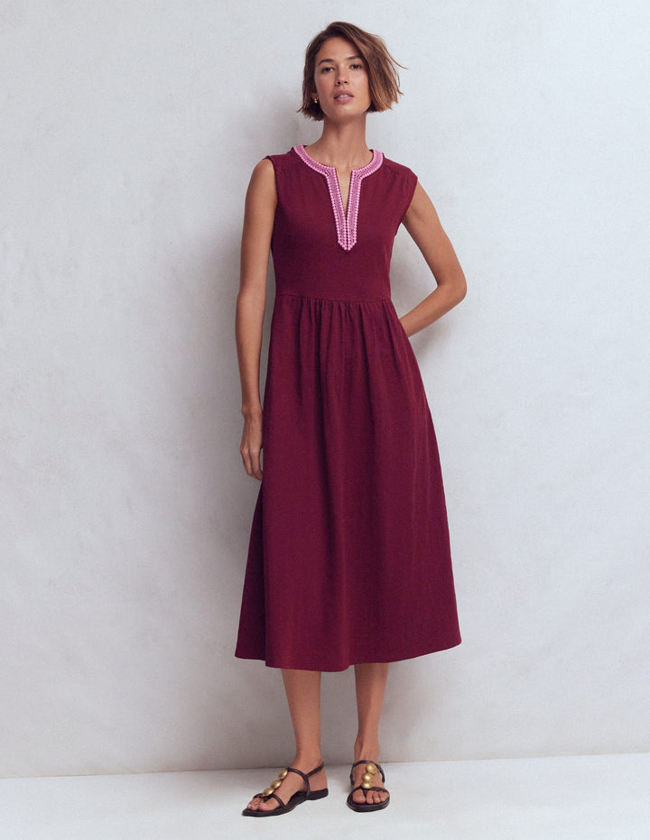 May Jersey Midi Dress-Deep Wisteria