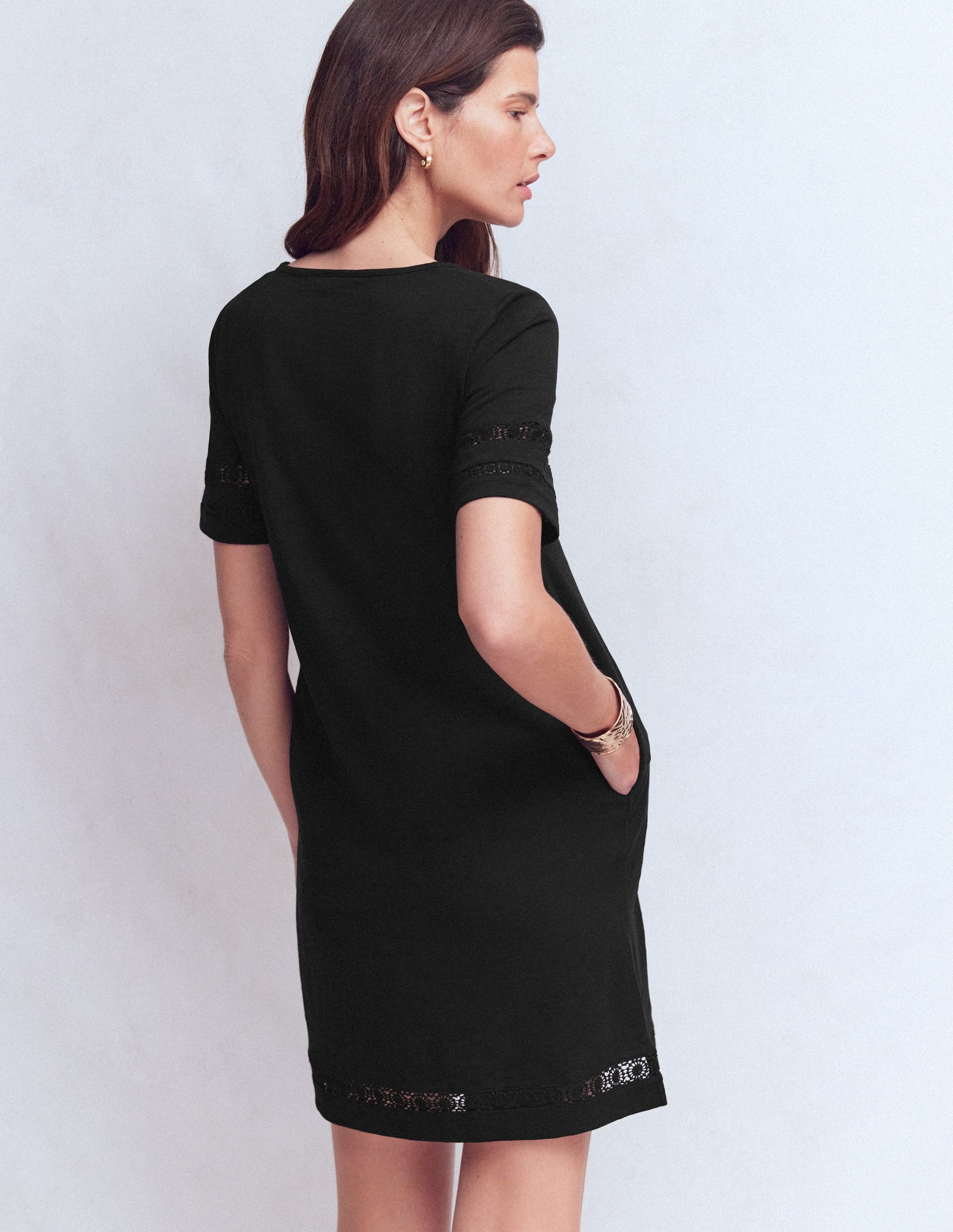 Hattie Jersey T-shirt Dress-Black-3