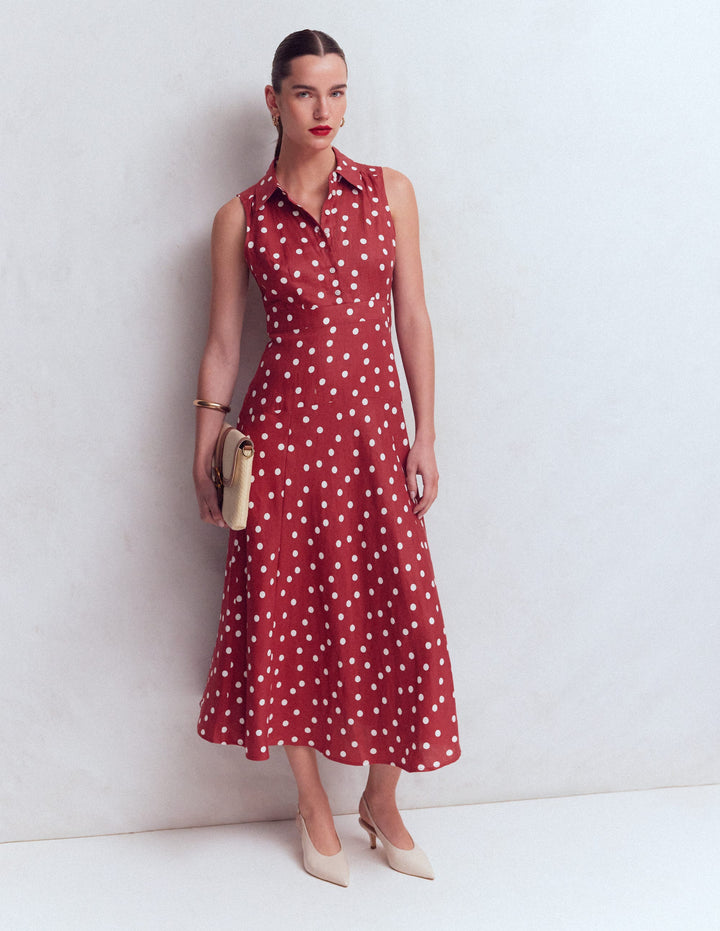 boden remix linen maxi dress Boden Women's Erma Drop Waist Linen Dress in Blue
