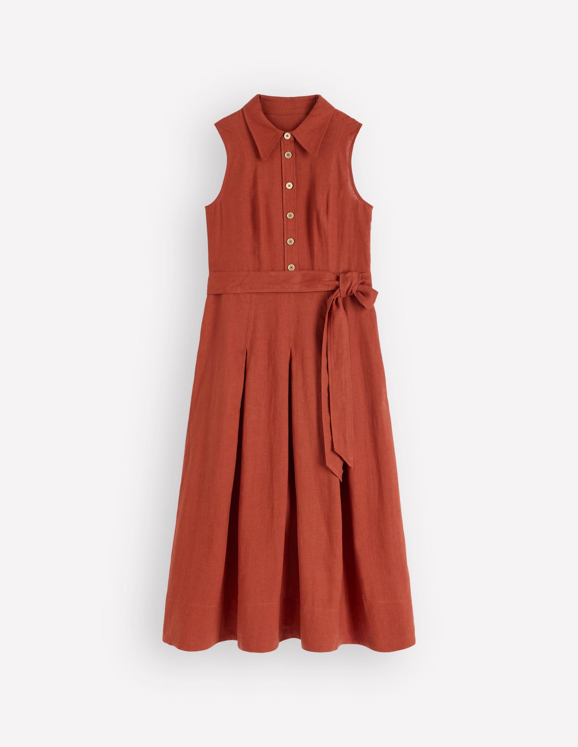 Belinda Linen Shirt Dress-Burnt Orange | Boden Global