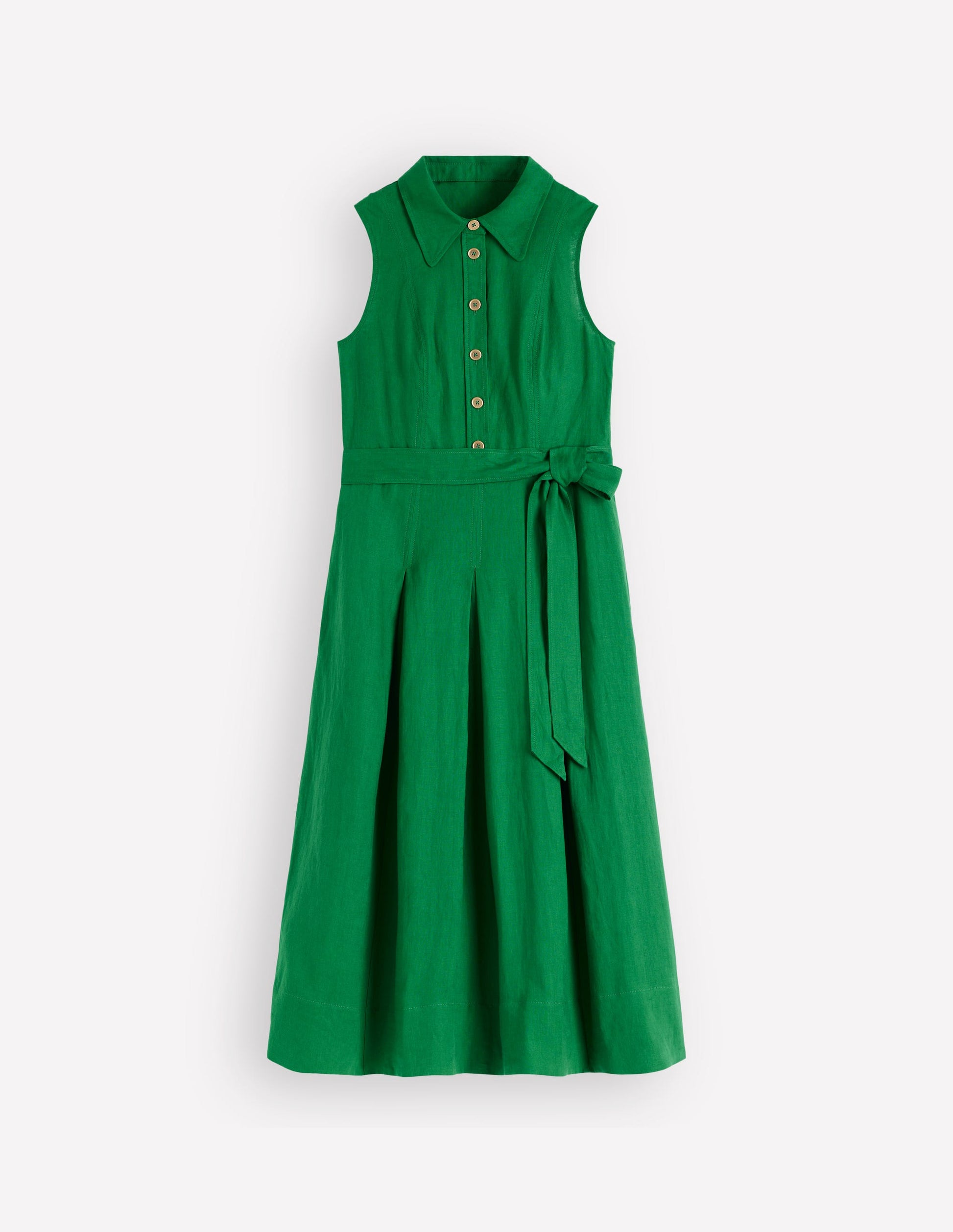Belinda Linen Shirt Dress-Fresh Green-6