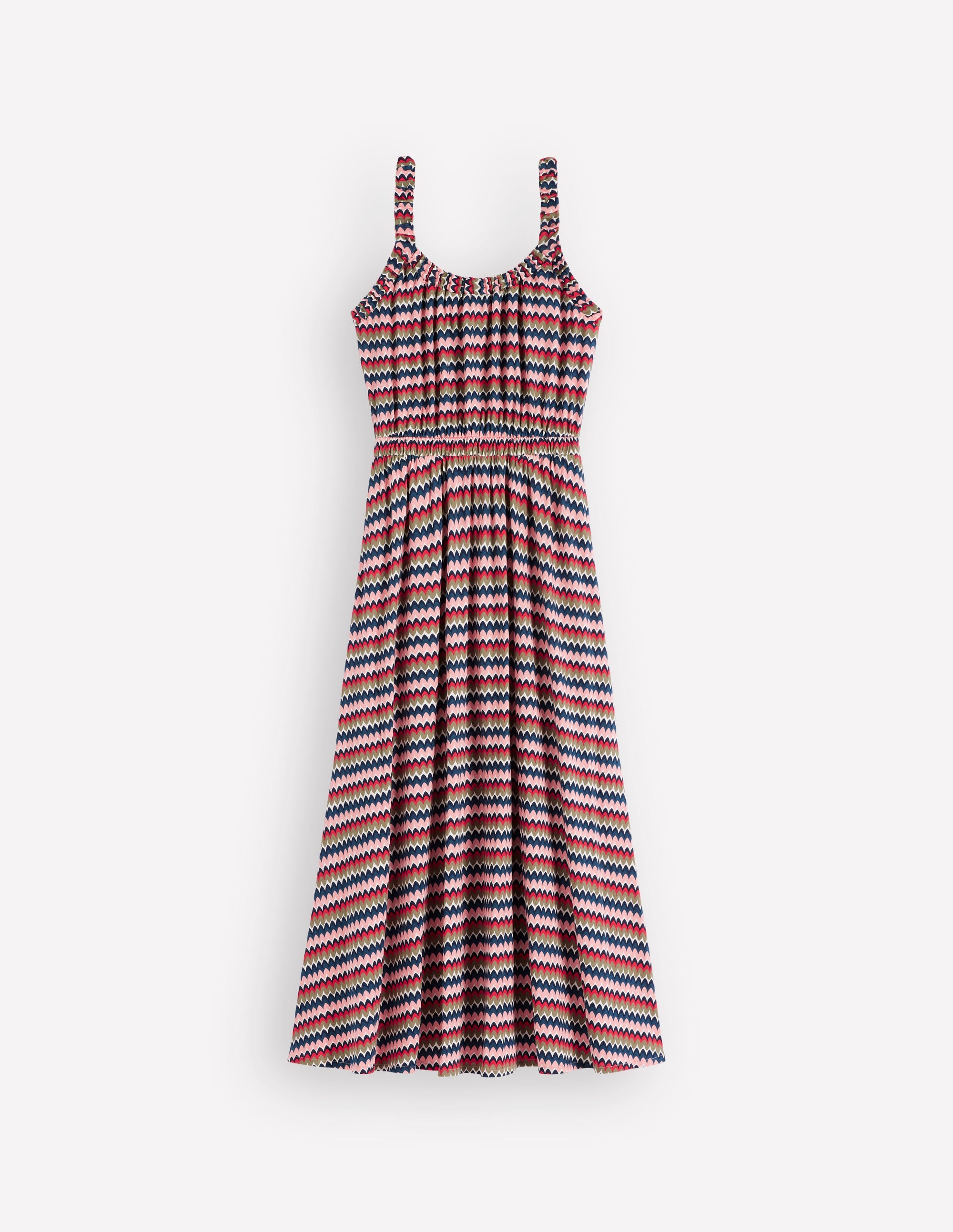 Scoop Neck Jersey Dress-Multi, Zigzag Ripple - Image 5