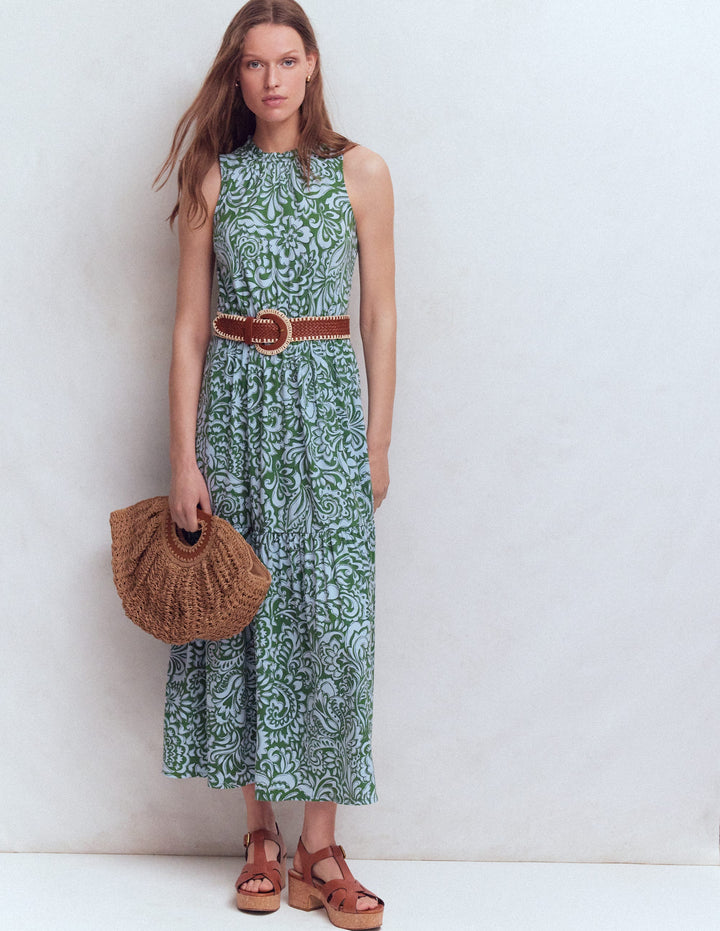 Camalie Jersey Maxi Dress-Green, Elaborate Gardenia