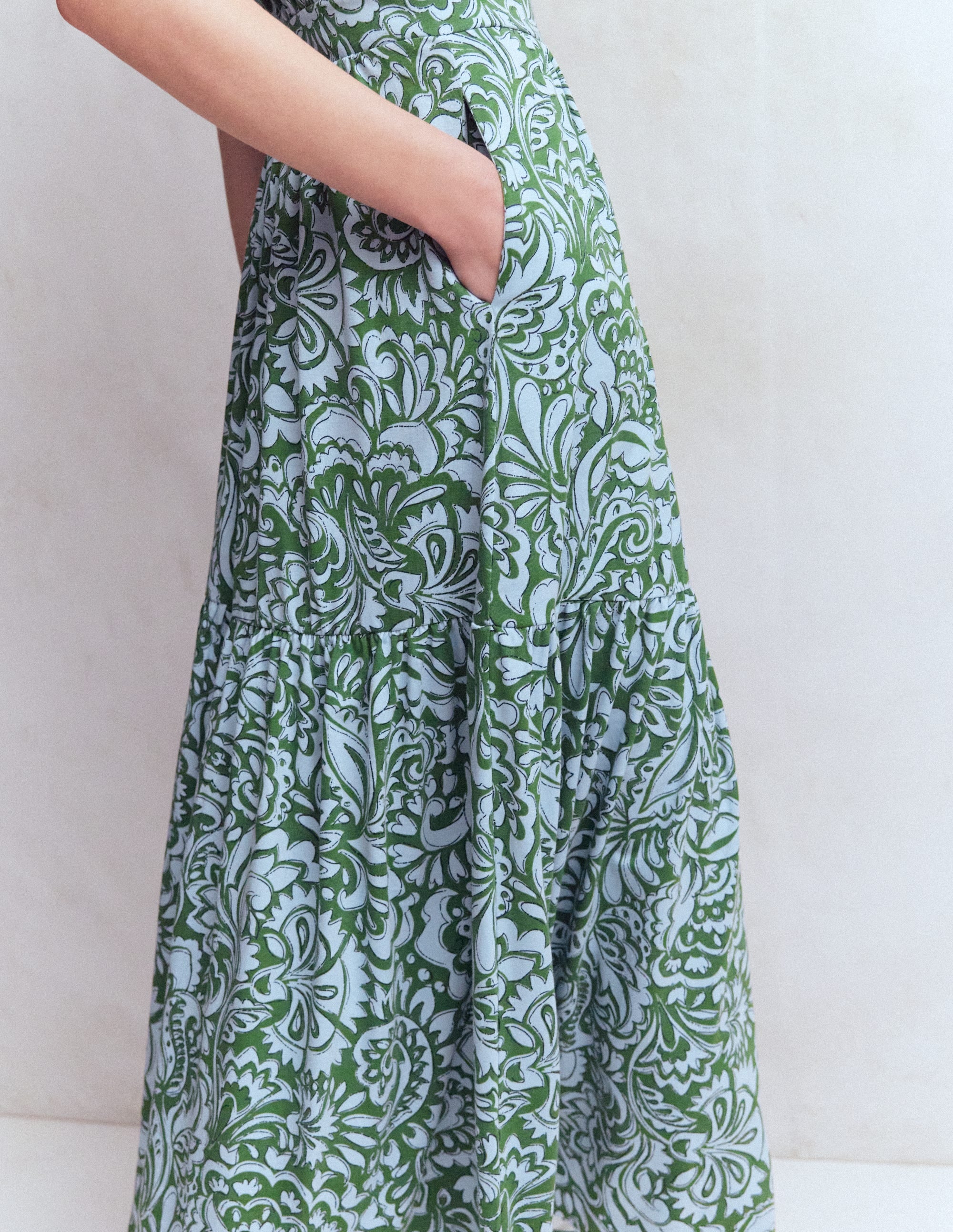 Camalie Jersey Maxi Dress-Green, Elaborate Gardenia - Image 2