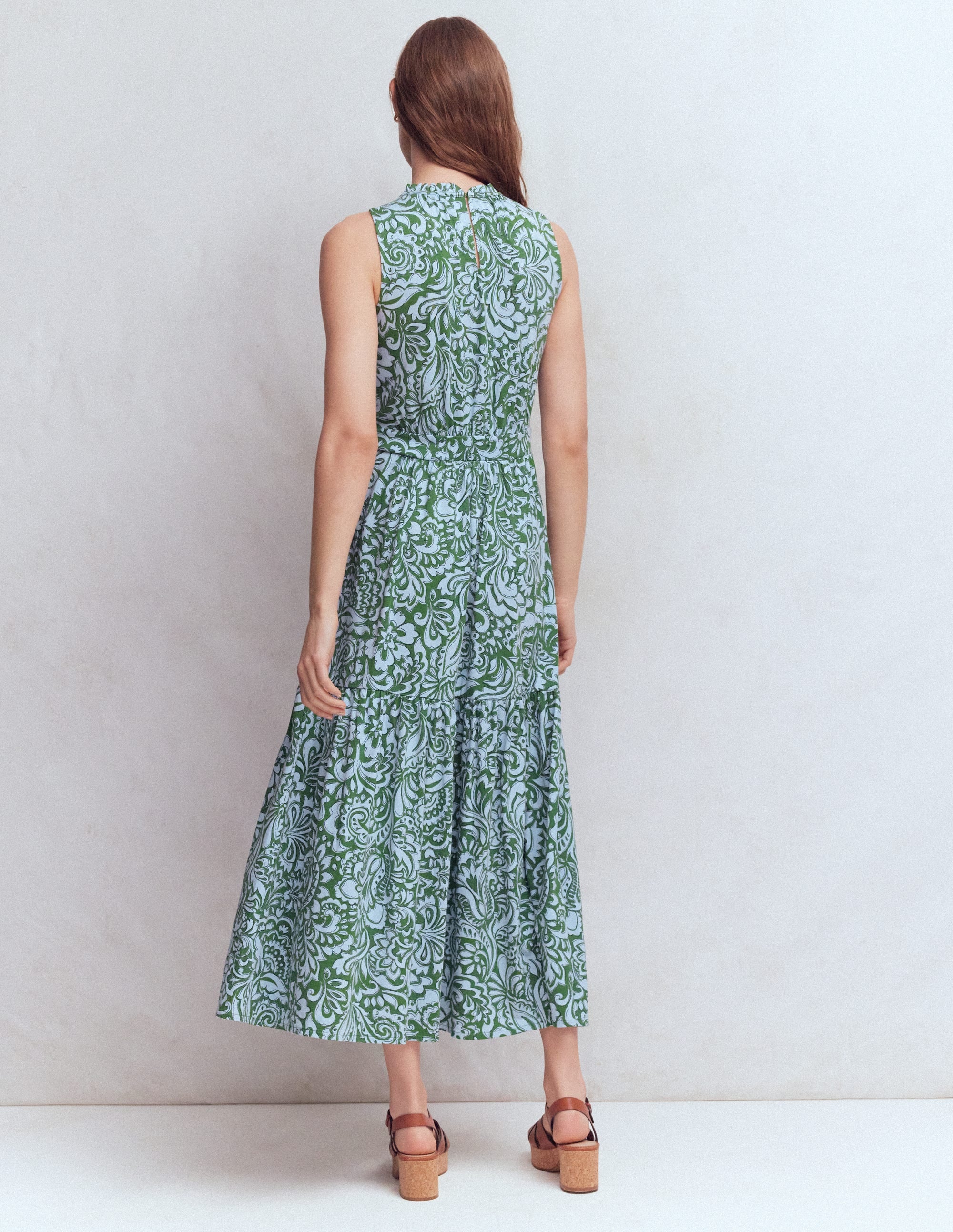 Camalie Jersey Maxi Dress-Green, Elaborate Gardenia - Image 3