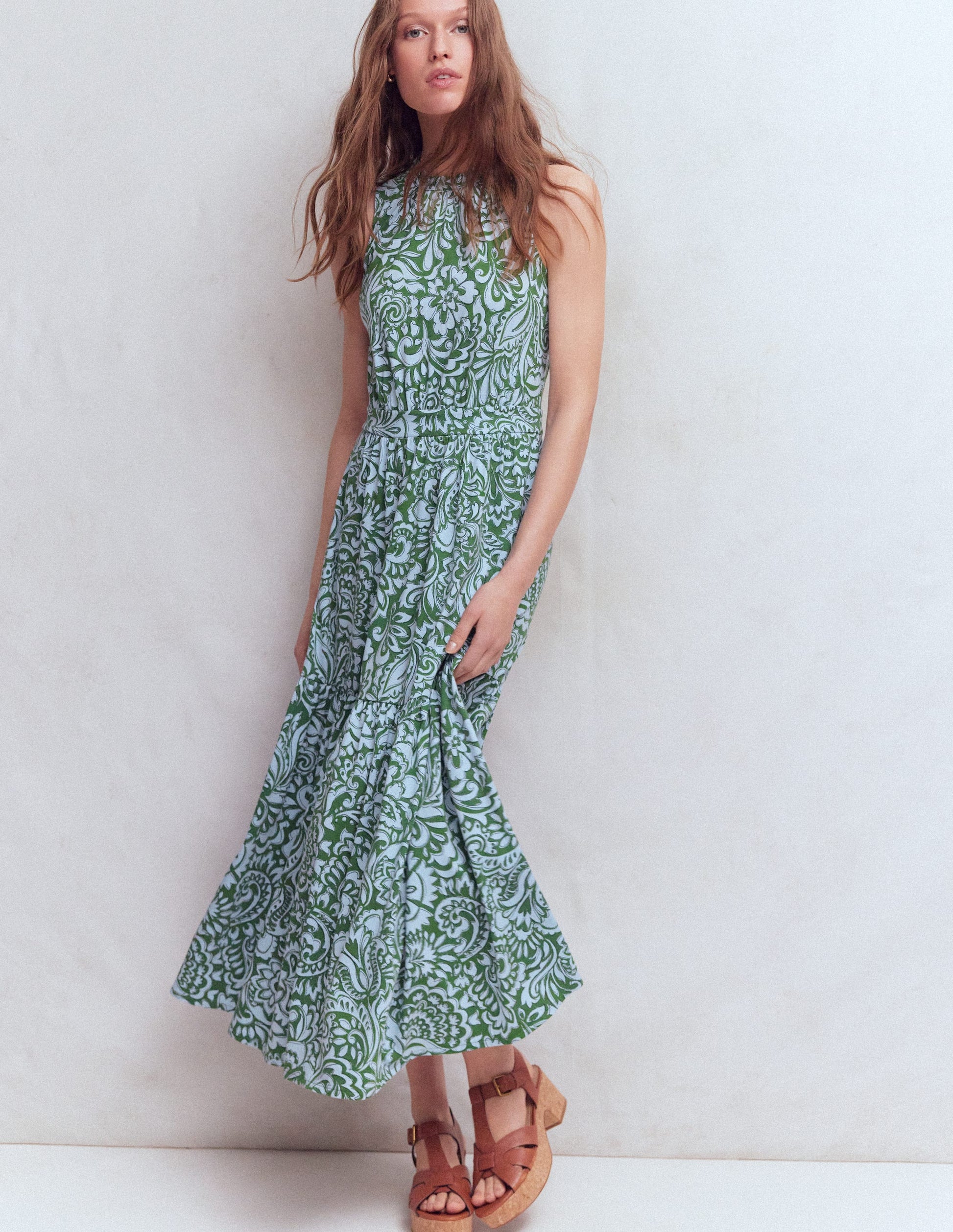 Camalie Jersey Maxi Dress-Green, Elaborate Gardenia-4