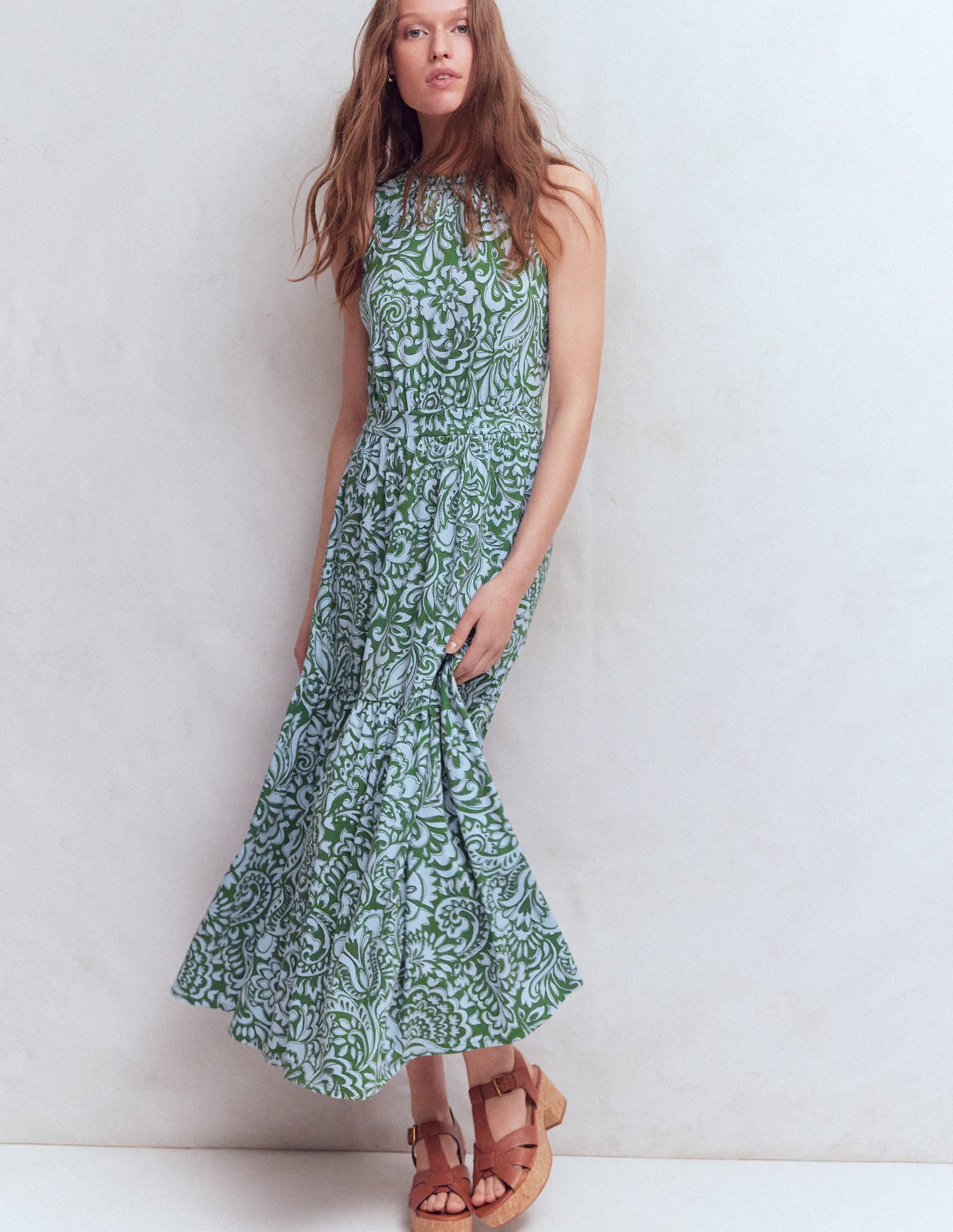 Camalie Jersey Maxi Dress-Green, Elaborate Gardenia - Image 4