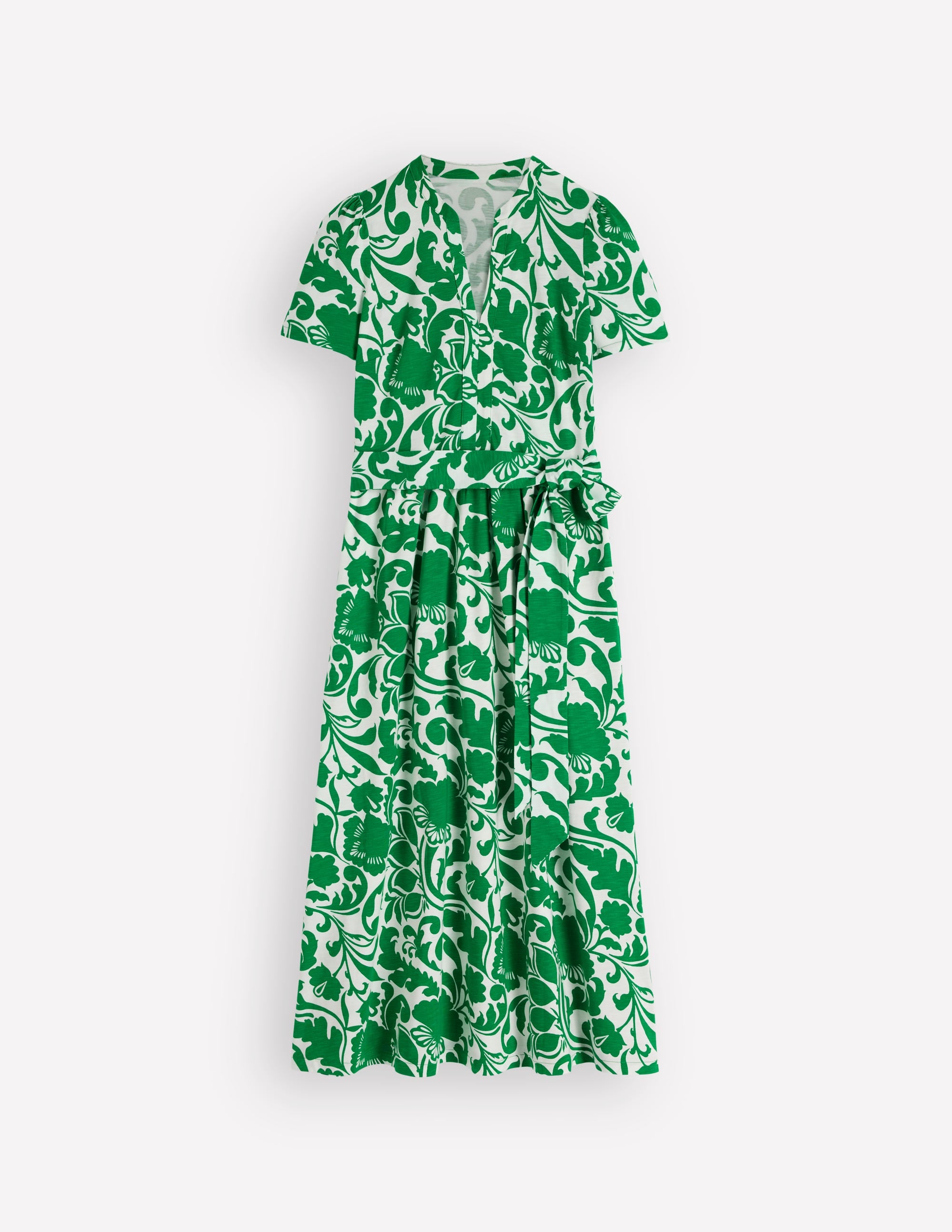 Naomi Jersey Midi Dress-Emerald, Flourishing Meadow - Image 7