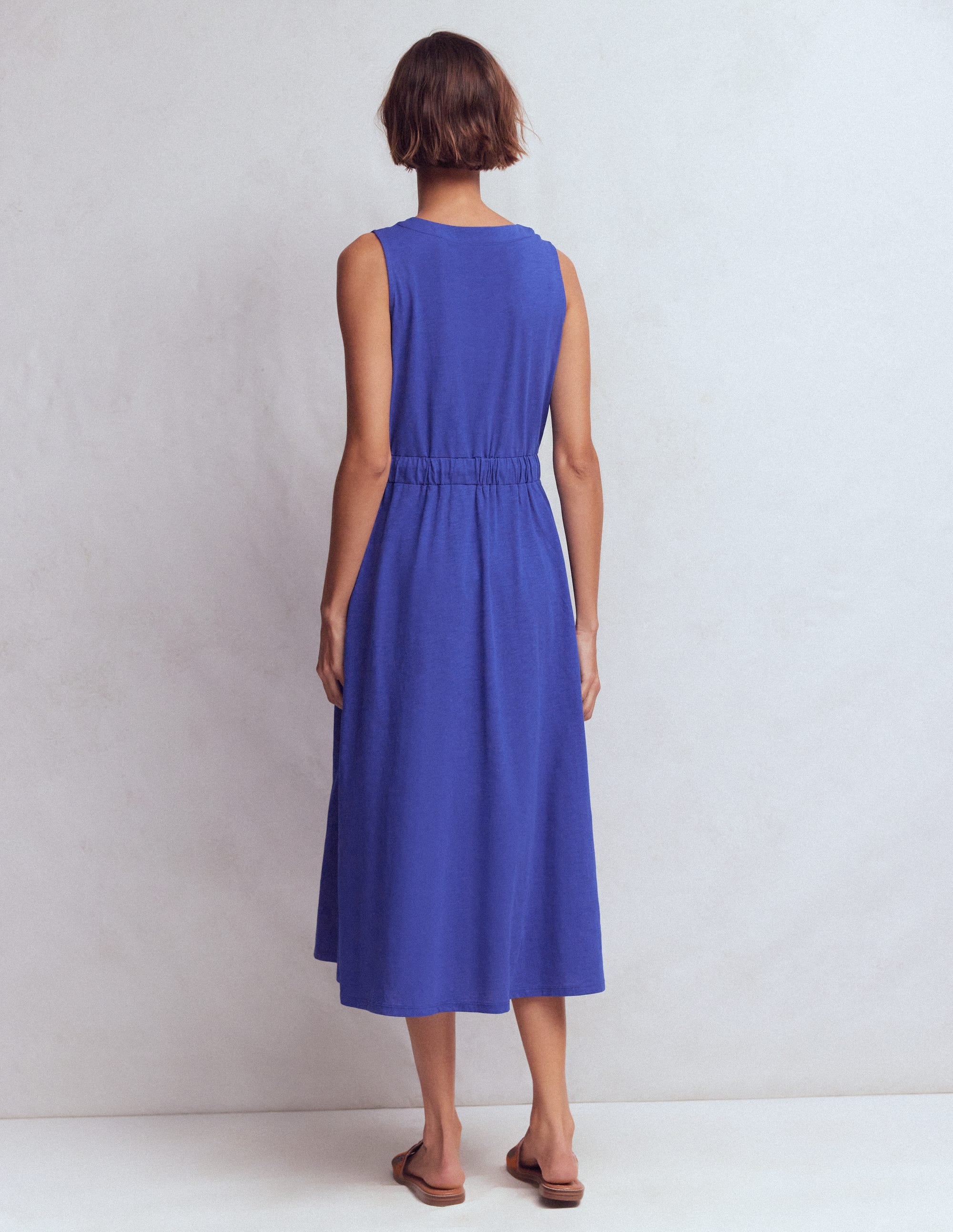 Delphine Midi Jersey Dress-Sapphire Blue - Image 3