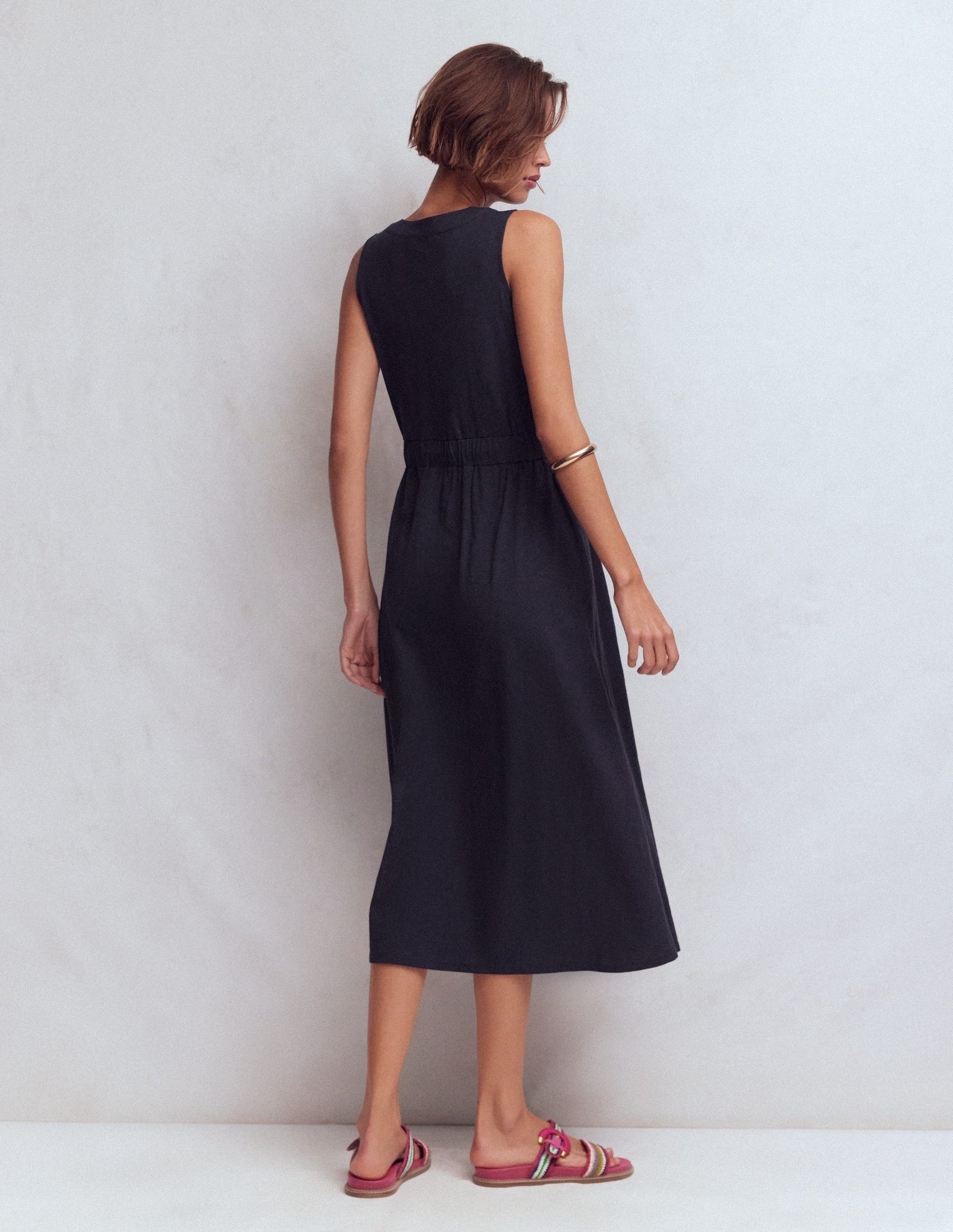 Delphine Midi Jersey Dress-Navy-3