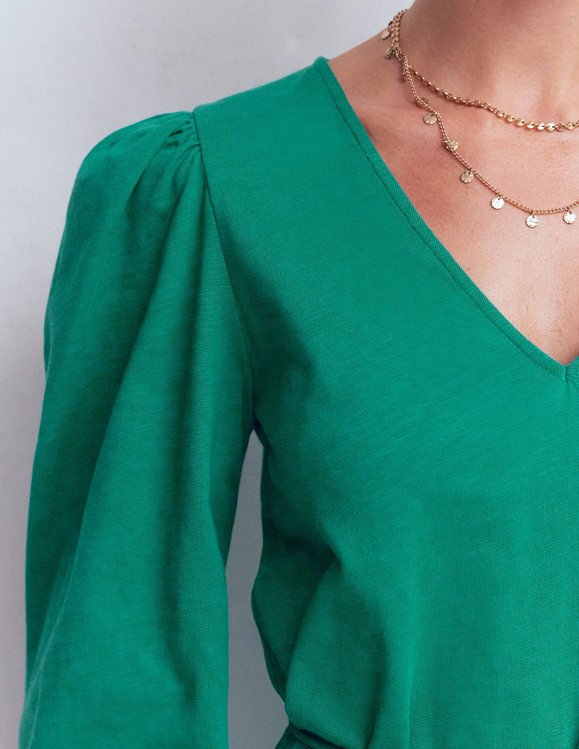 Cary V-Neck Short Dress-Deep Teal-2